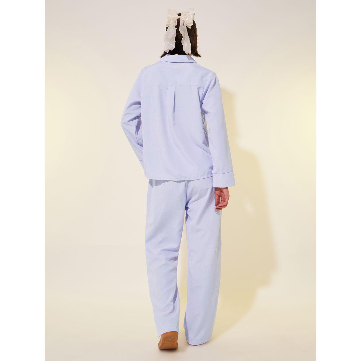 Styli Striped Long Sleeve Shirt and Pants Co-Ords-women-clothing-coordsets-image-6