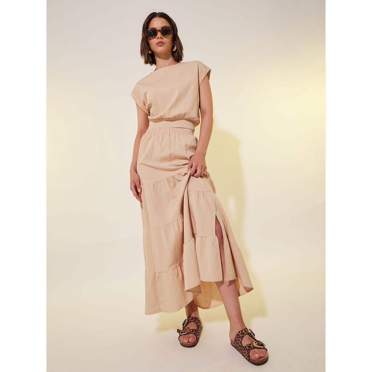 طقم منسق من تنورة طويلة وبلوزة بأكمام مُمتدة-women-clothing-coordsets-image-1