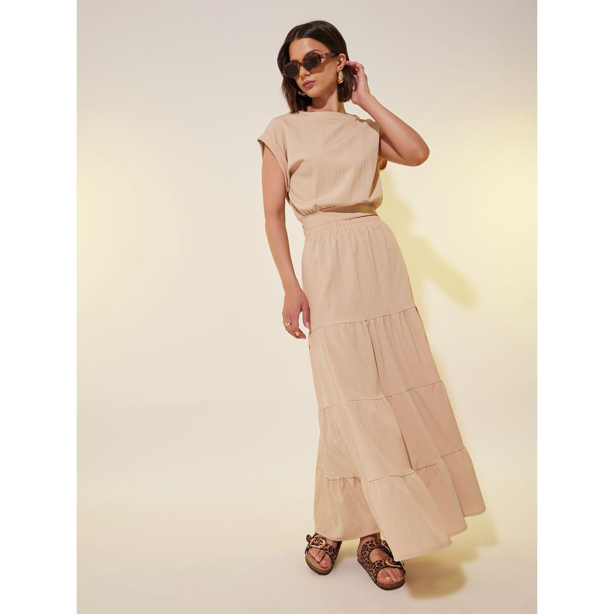 طقم منسق من تنورة طويلة وبلوزة بأكمام مُمتدة-women-clothing-coordsets-image-2