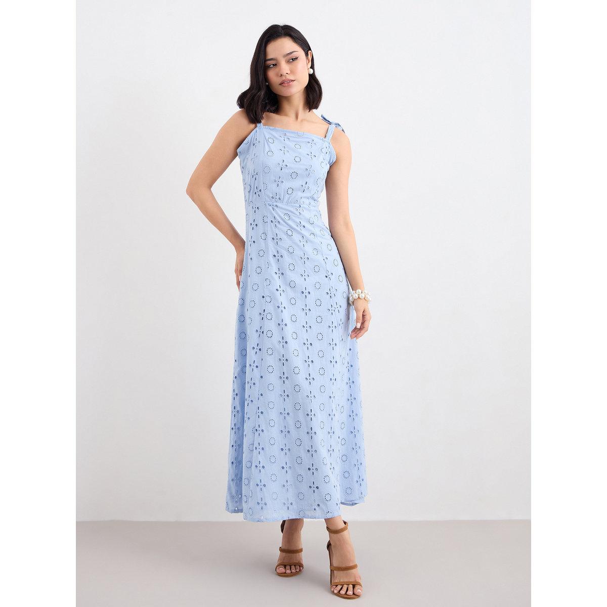 فستان طويل قطني بنسيج شيفلي-women-clothing-dresses-image-2
