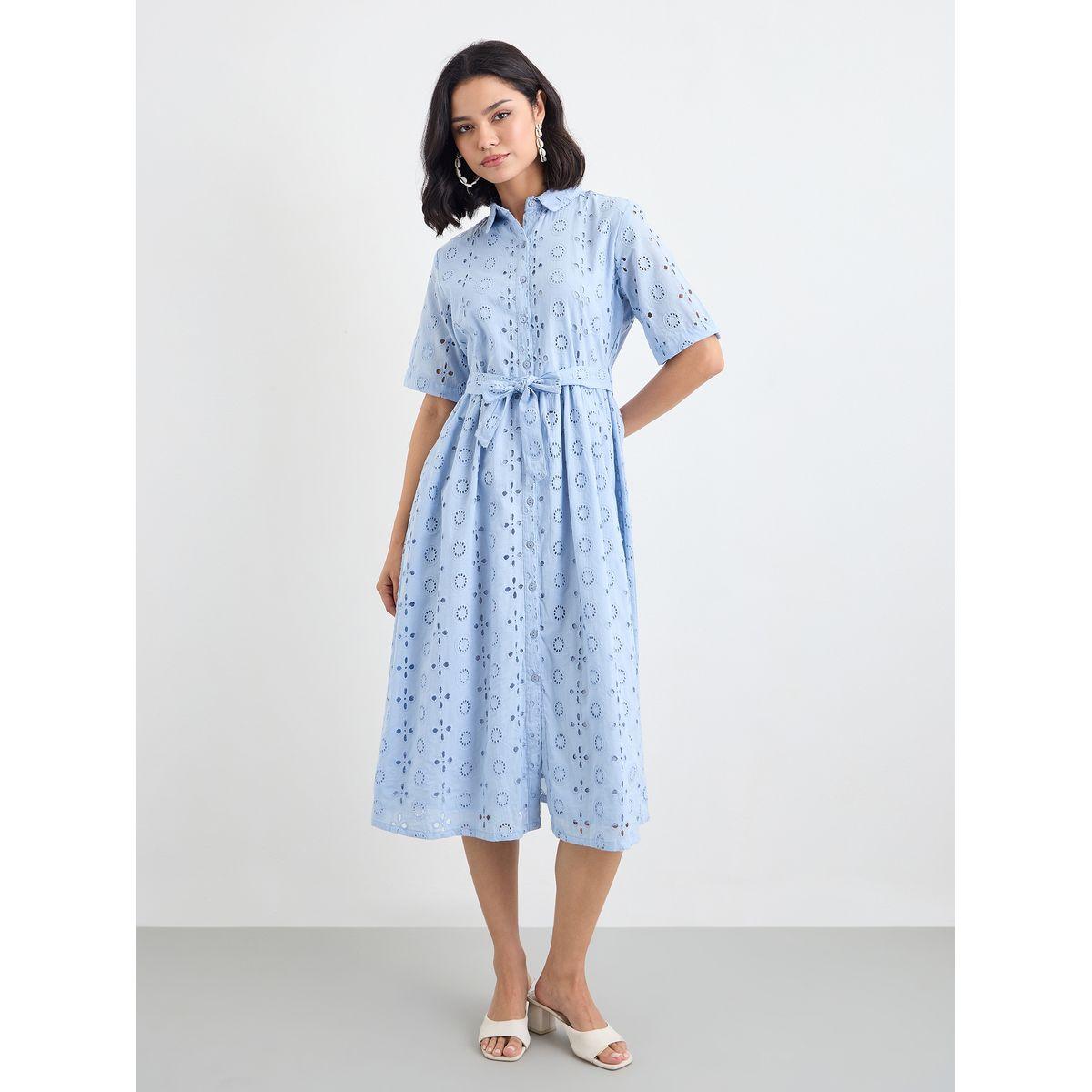 فستان ميدي شيفلي بتفاصيل ربطة خصر-women-clothing-dresses-image-2