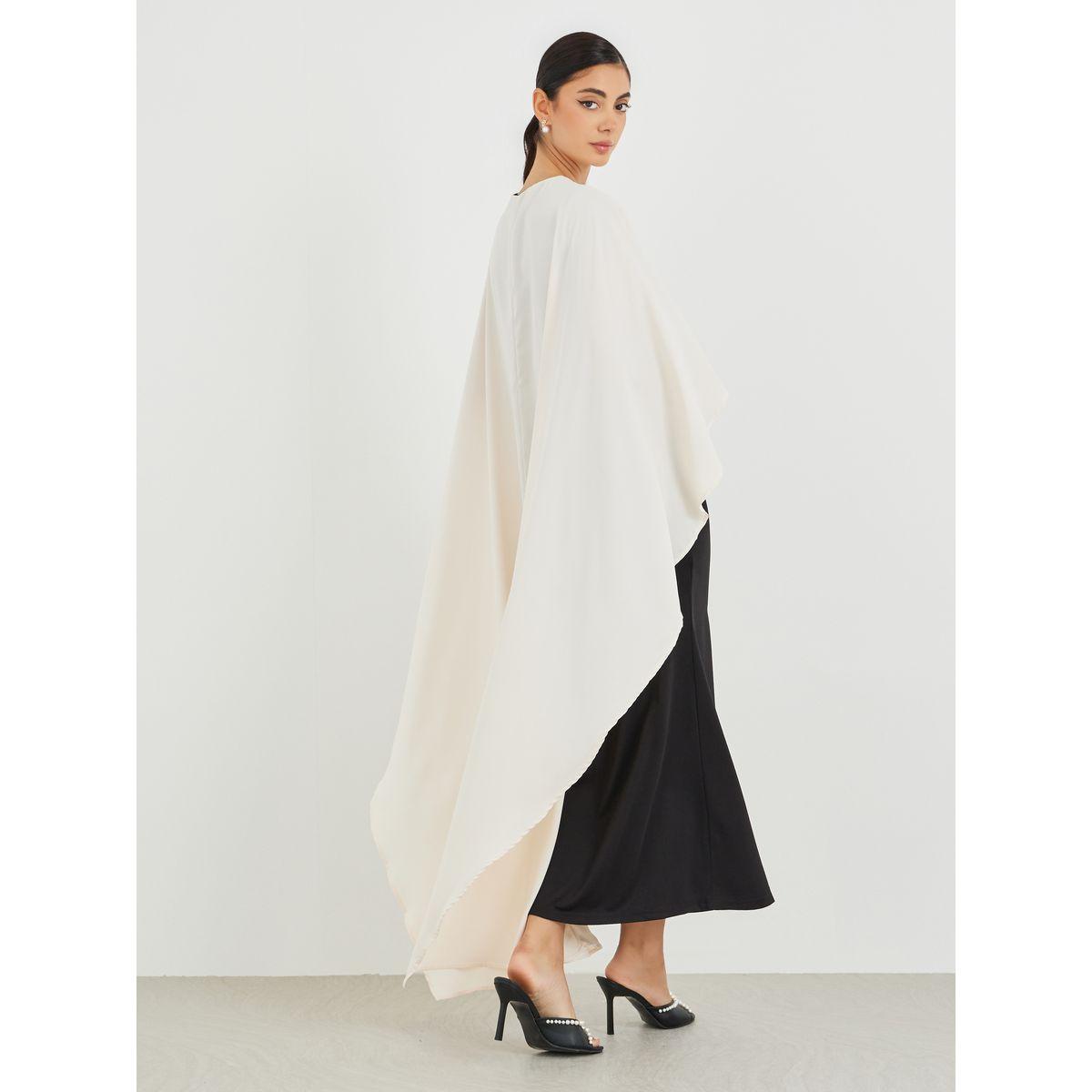 Styli Color Block Ruffled Cape Sleeve Maxi Dress-women-clothing-dresses-image-5