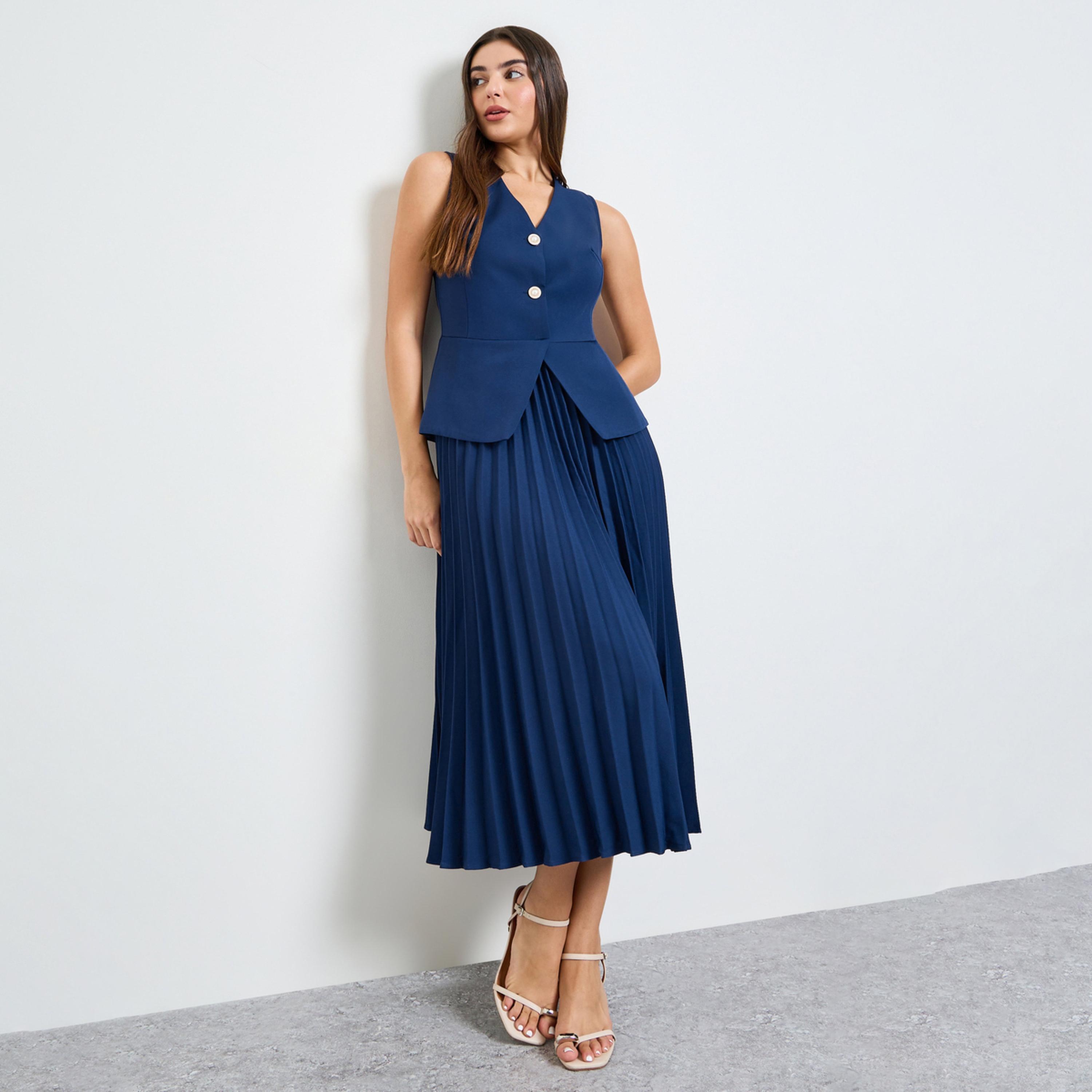 فستان ميدي بليزر بكسرات-women-clothing-dresses-image-1