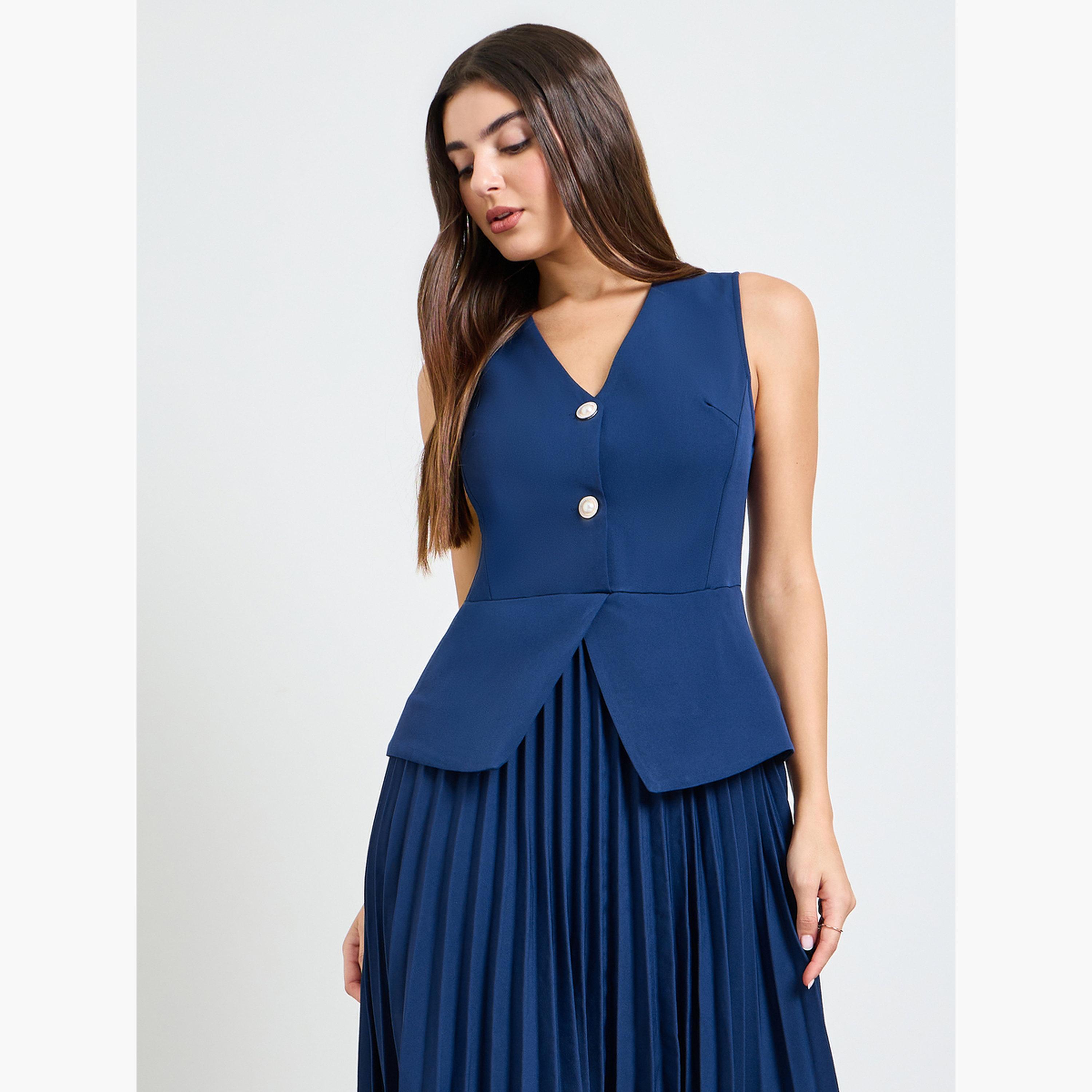 فستان ميدي بليزر بكسرات-women-clothing-dresses-image-2