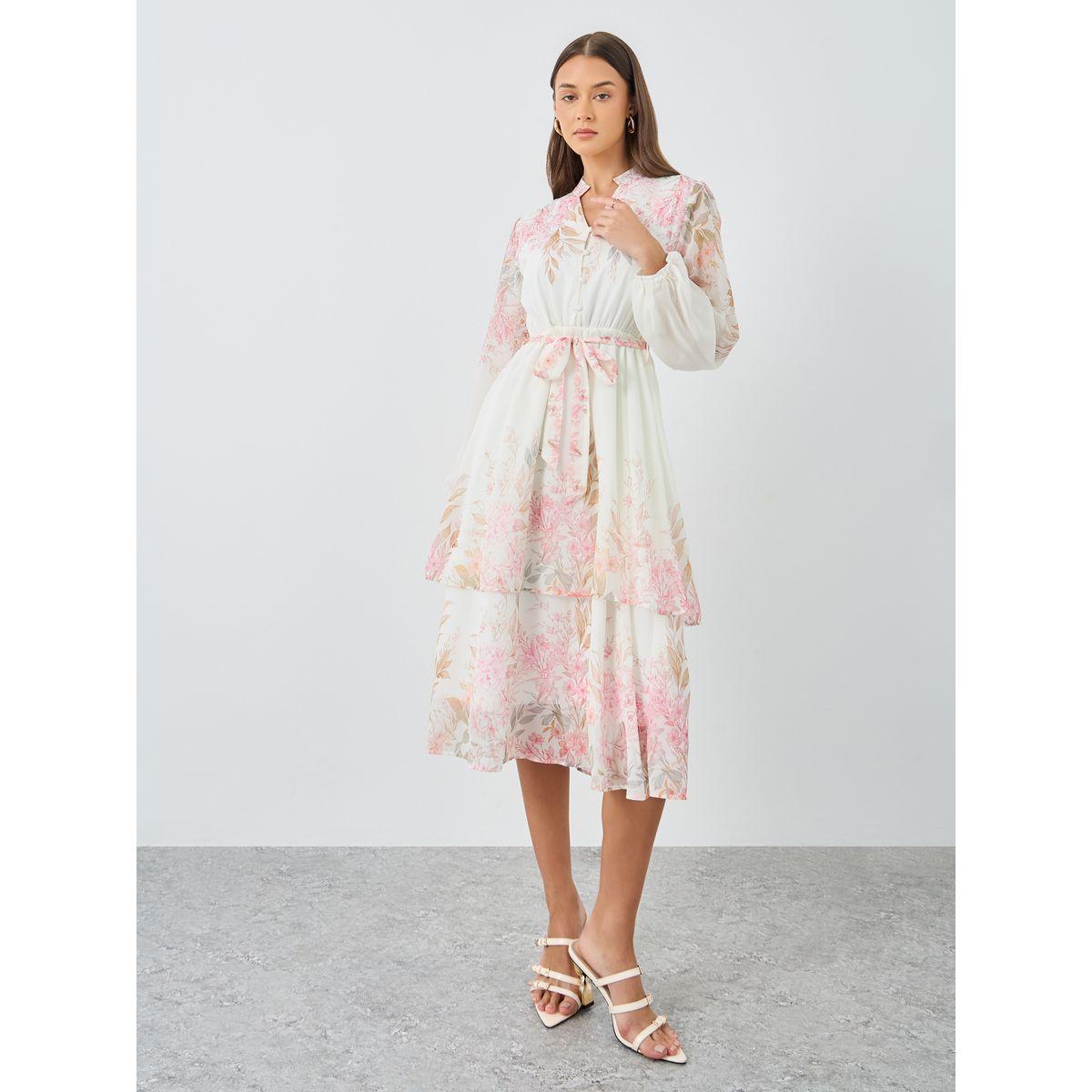 فتسان ميدي بفاصيل كسرات وطبعة زهور-women-clothing-dresses-image-3