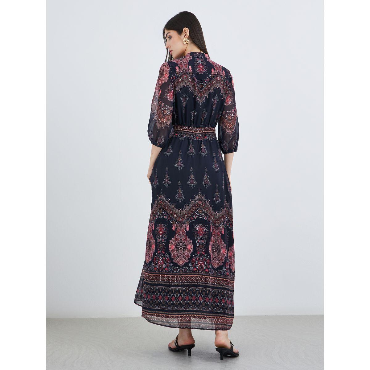فستان طويل بطبعة زهور وأكمام مُكبلة-women-clothing-dresses-image-5