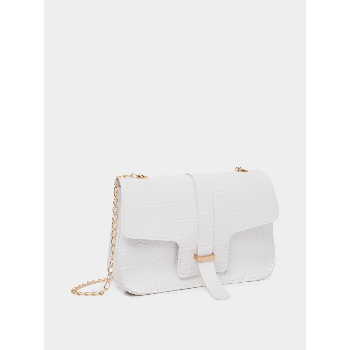 Styli Textured Crossbody Bag with Chain Strap-women-bagsandwallets-handbags-image-1