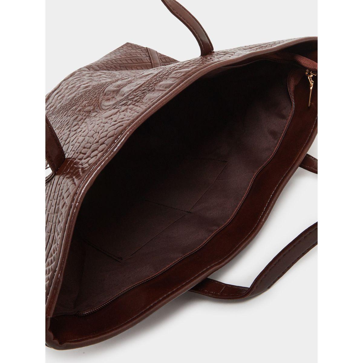 Styli Animal Textured Shoulder Bag with Zip Closure-women-bagsandwallets-handbags-image-4