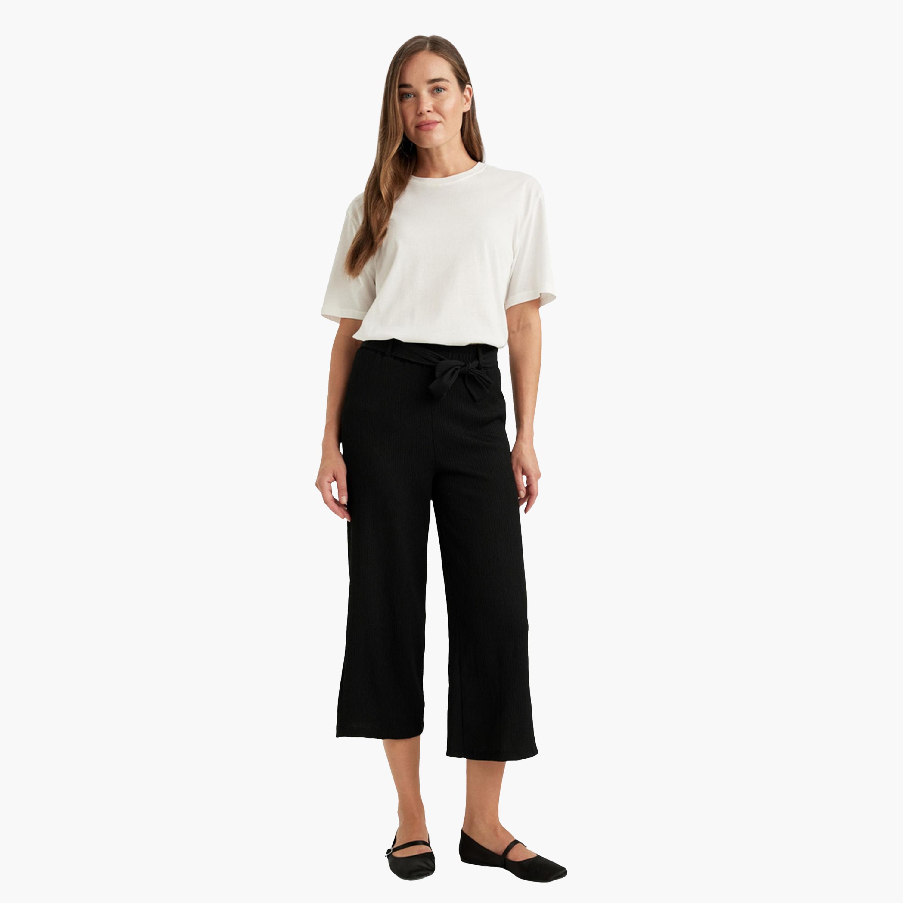 DeFacto X Styli Regular Fit Black Ribbed Pant-women-clothing-bottoms-trousers-image-3