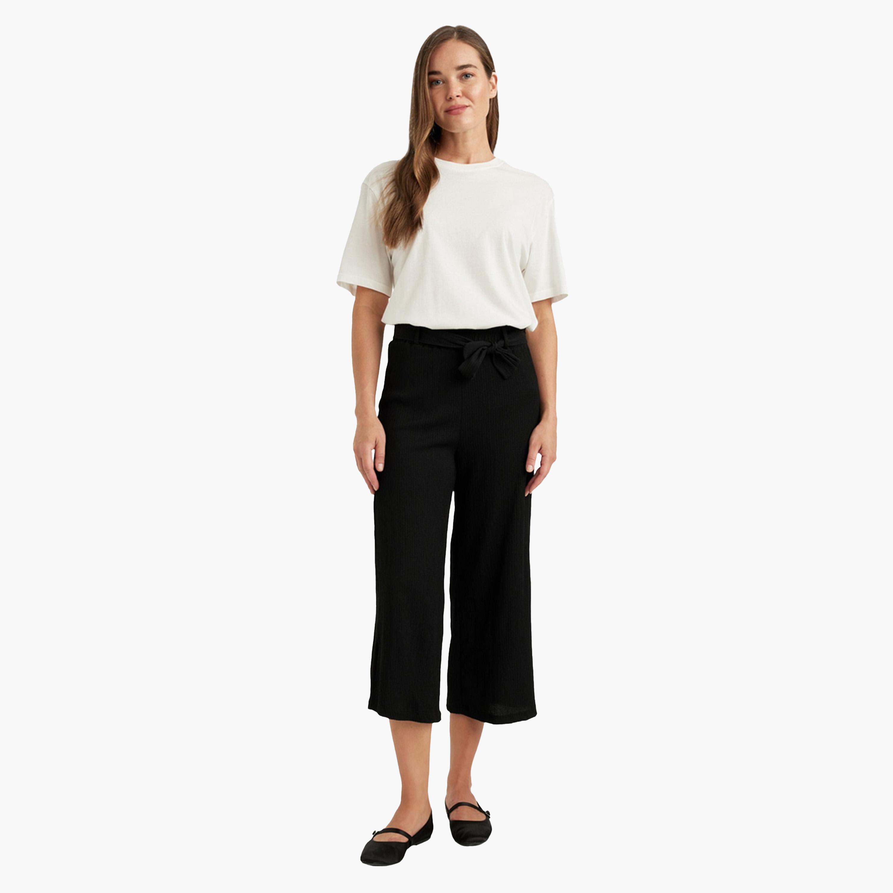 DeFacto X Styli Regular Fit Black Ribbed Pant-women-clothing-bottoms-trousers-image-6