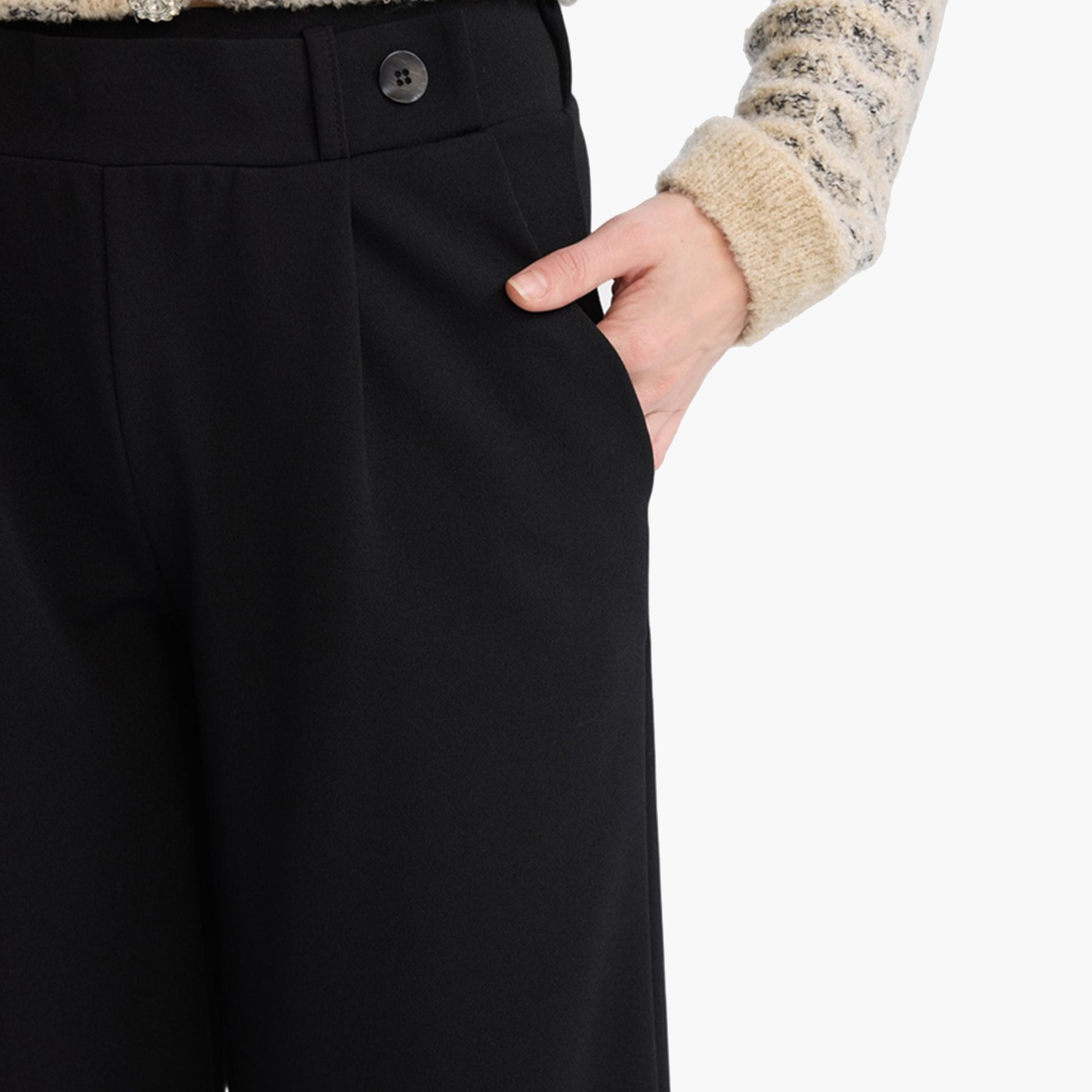 DeFacto X Styli Straight Black Wide Leg Pant-women-clothing-bottoms-trousers-image-5