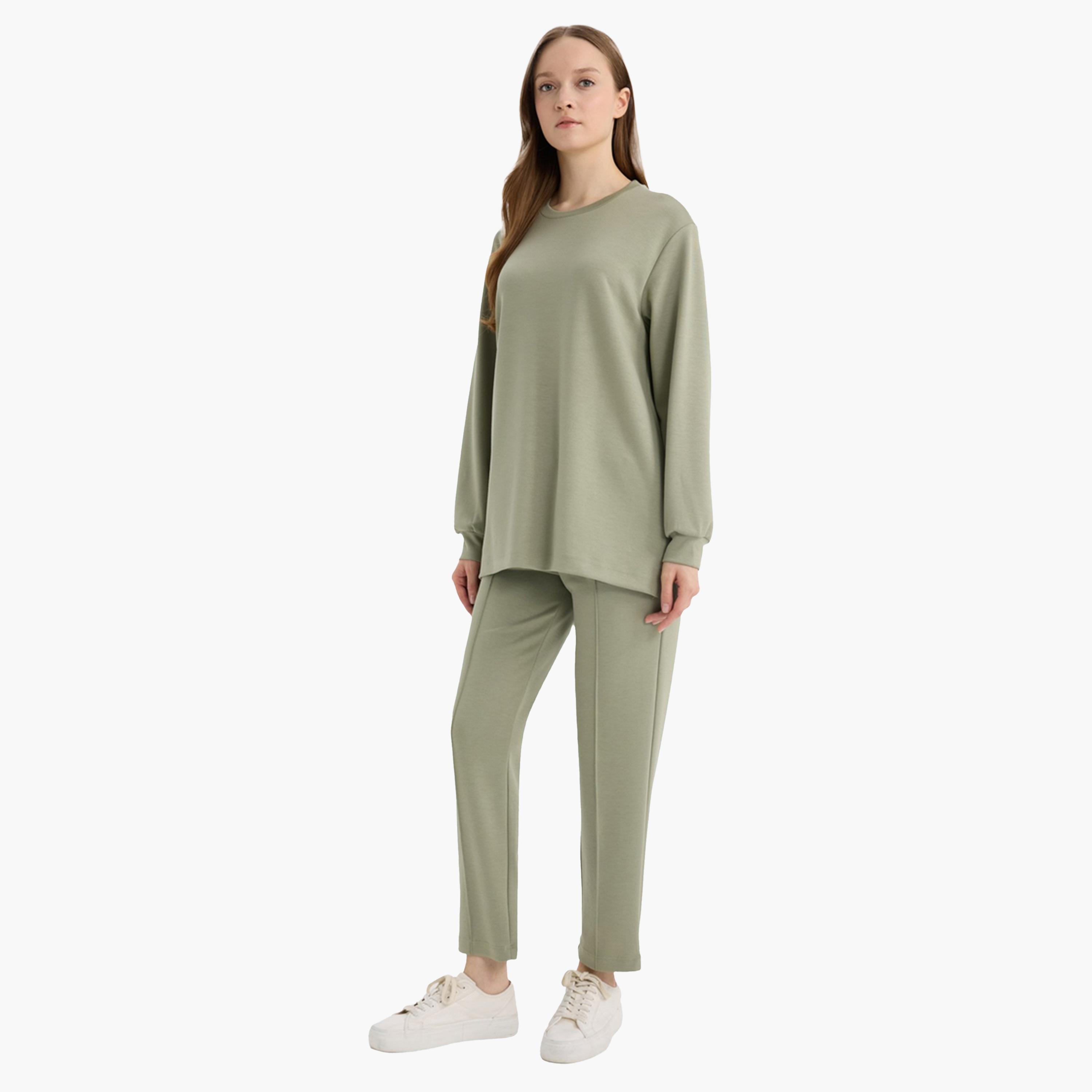 DeFacto X Styli Olive Regular Fit Flexible Pant-women-clothing-bottoms-trousers-image-5