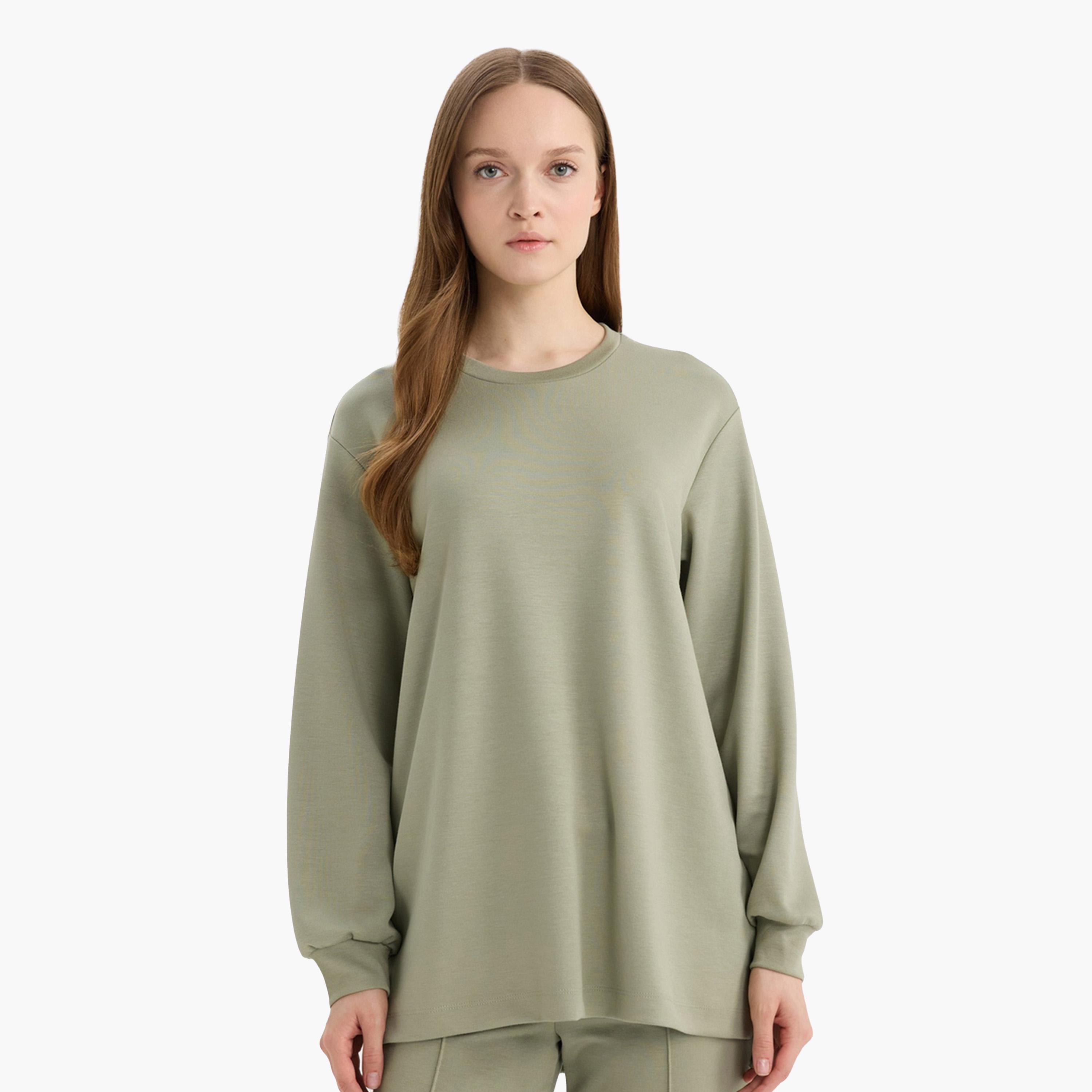ديفاكتو × ستايلي - تونيك بأكمام طويلة وقصّة عادية-women-clothing-shirtsandblouses-blouses-image-1