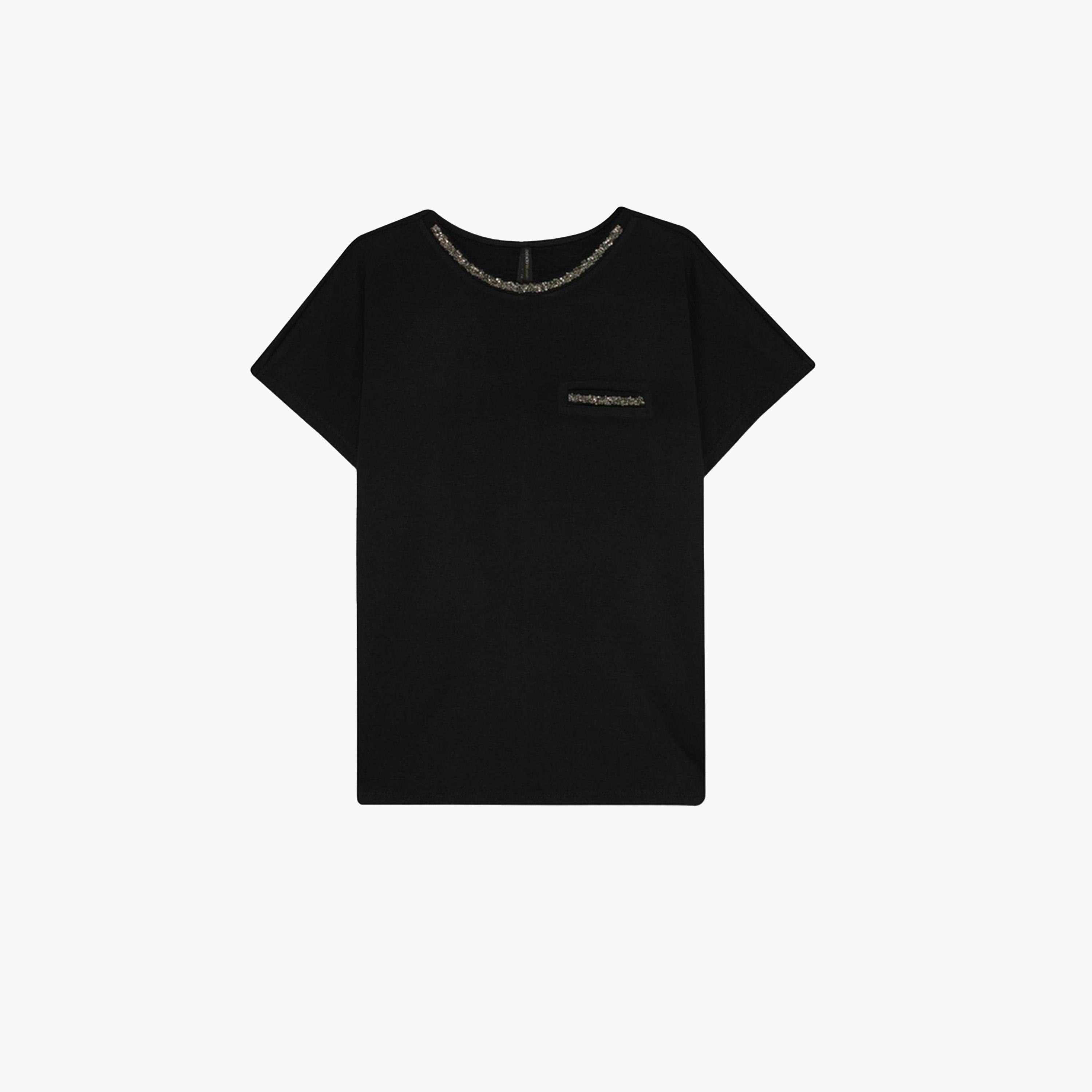DeFacto X Styli Crew Neck Black Short Sleeve T-Shirt-women-clothing-tshirts-image-5