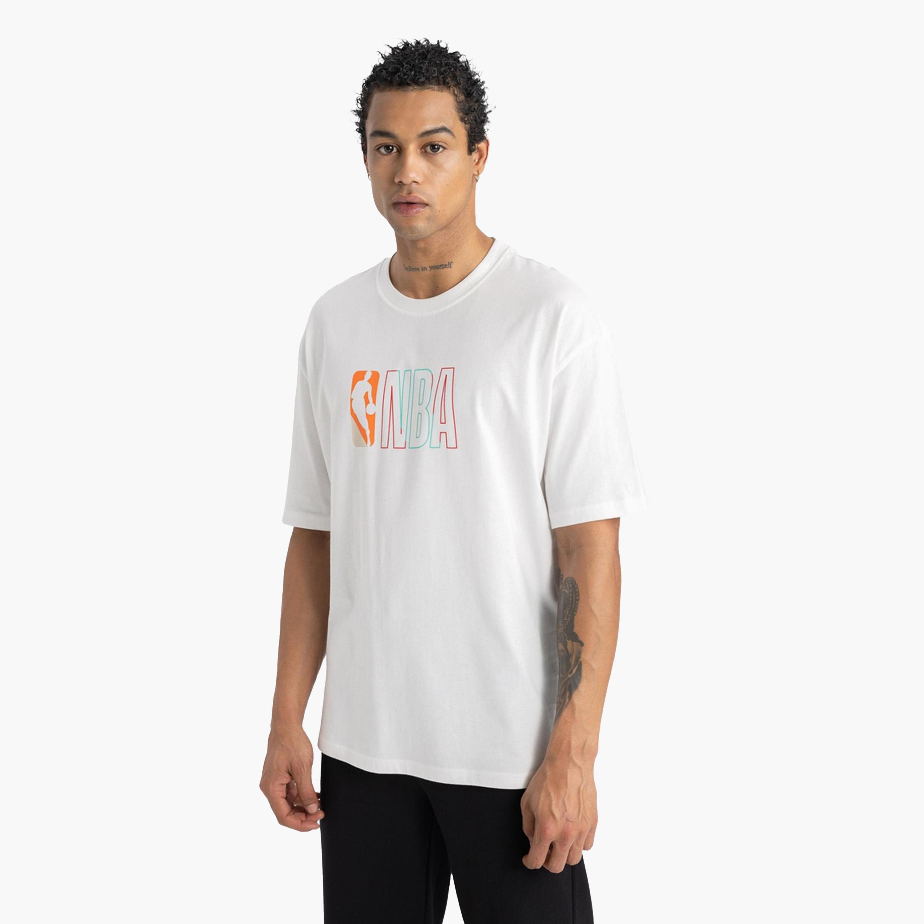 DeFacto X Styli NBA Wordmark Oversize Fit TShirt - White-men-clothing-tshirtsandpolos-tshirts-image-5