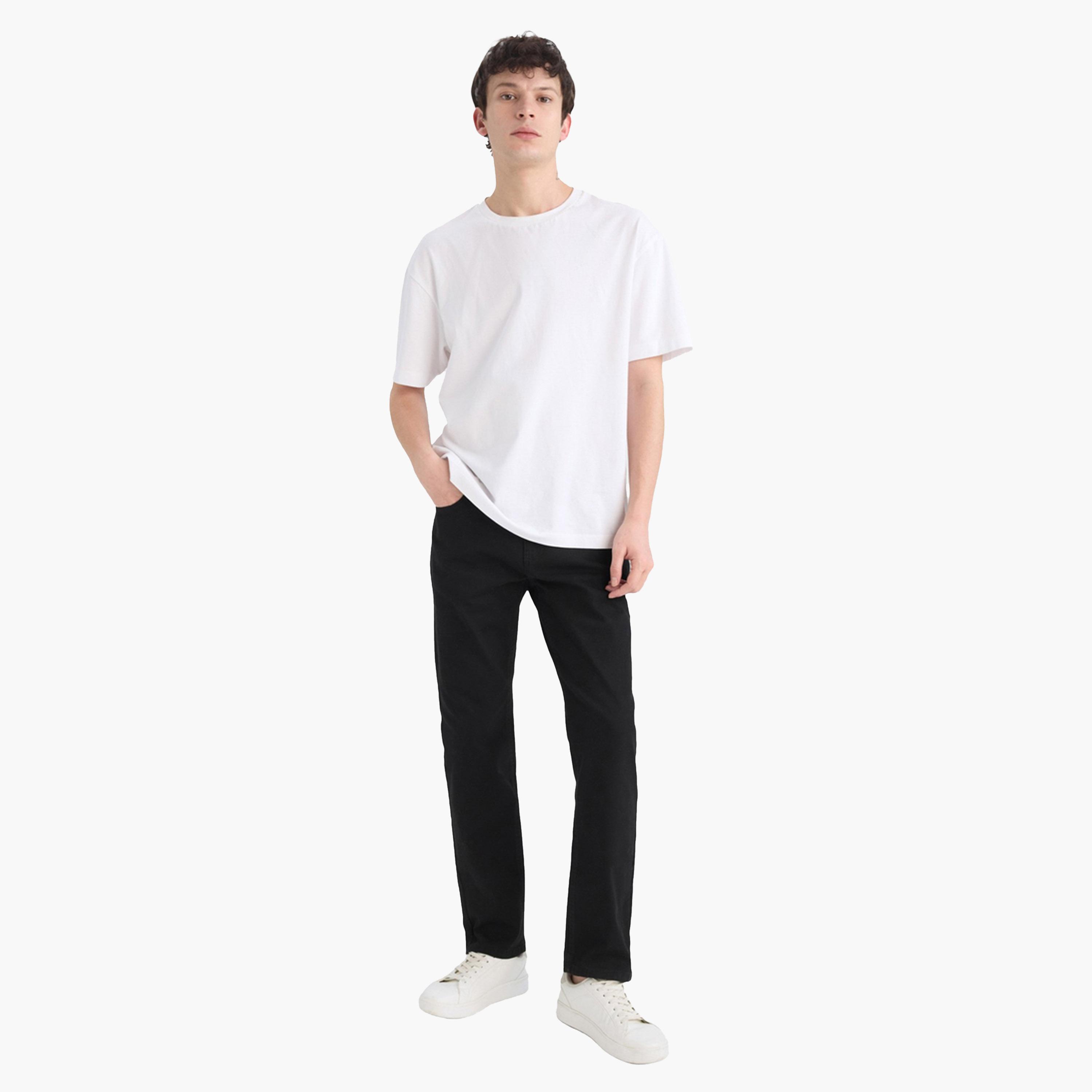 ديفاكتو × ستايلي-  بنطلون جينز رجالي قصّة مستقيمة باللون الأسود-men-clothing-bottoms-jeans-image-2