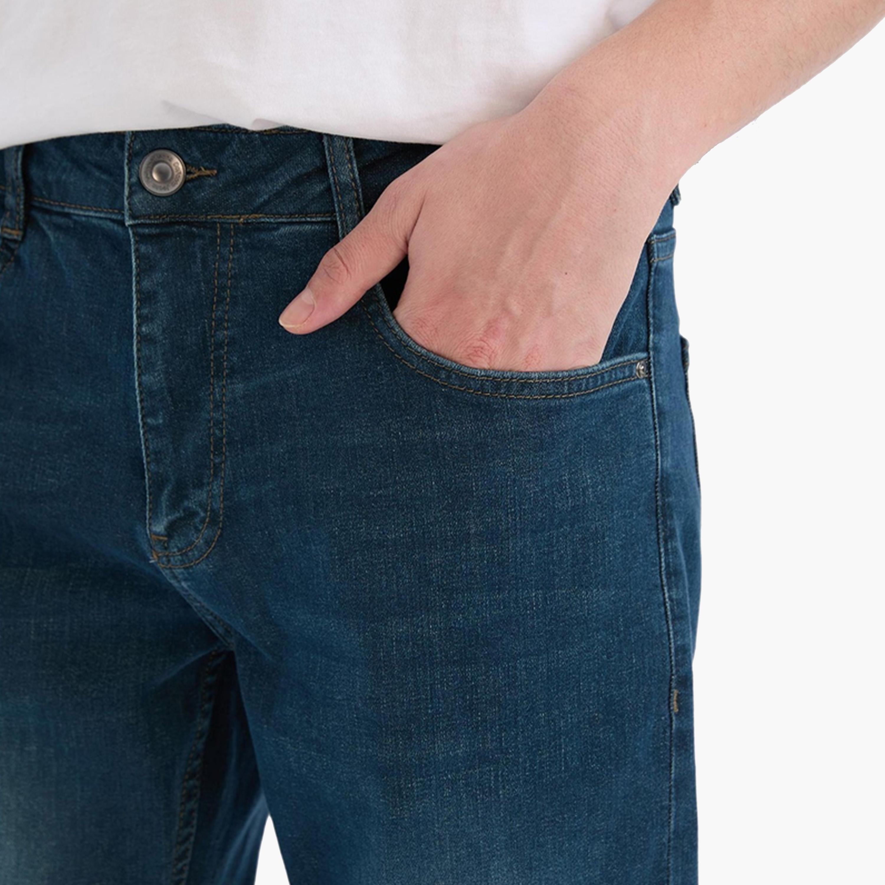 DeFacto X Styli Men's Dark Wash Blue Straight Leg Jeans-men-clothing-bottoms-jeans-image-5