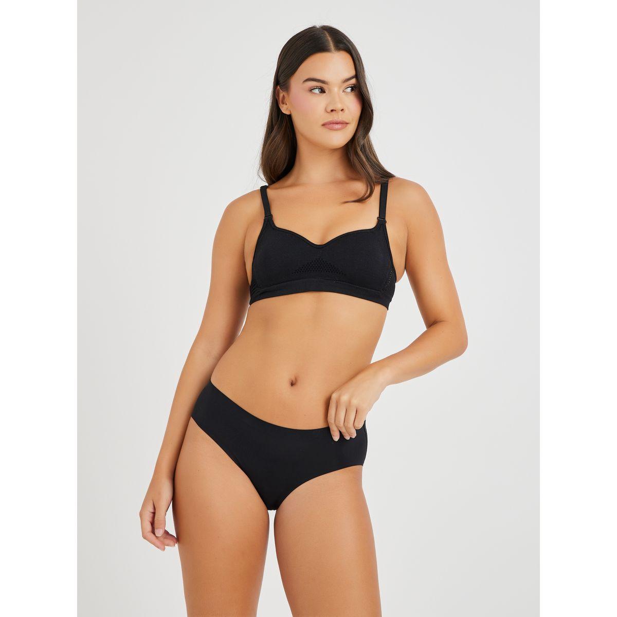 مجموعة من 3 صدريات بتصميم تيشيرت وتفاصيل درزات-women-clothing-lingerie-bras-image-3