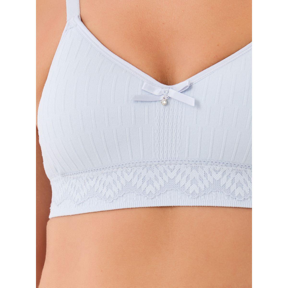 Styli Pack of 3 - Padded Non-Wired Textured Bra with Bow Detail-women-clothing-lingerie-bras-image-2