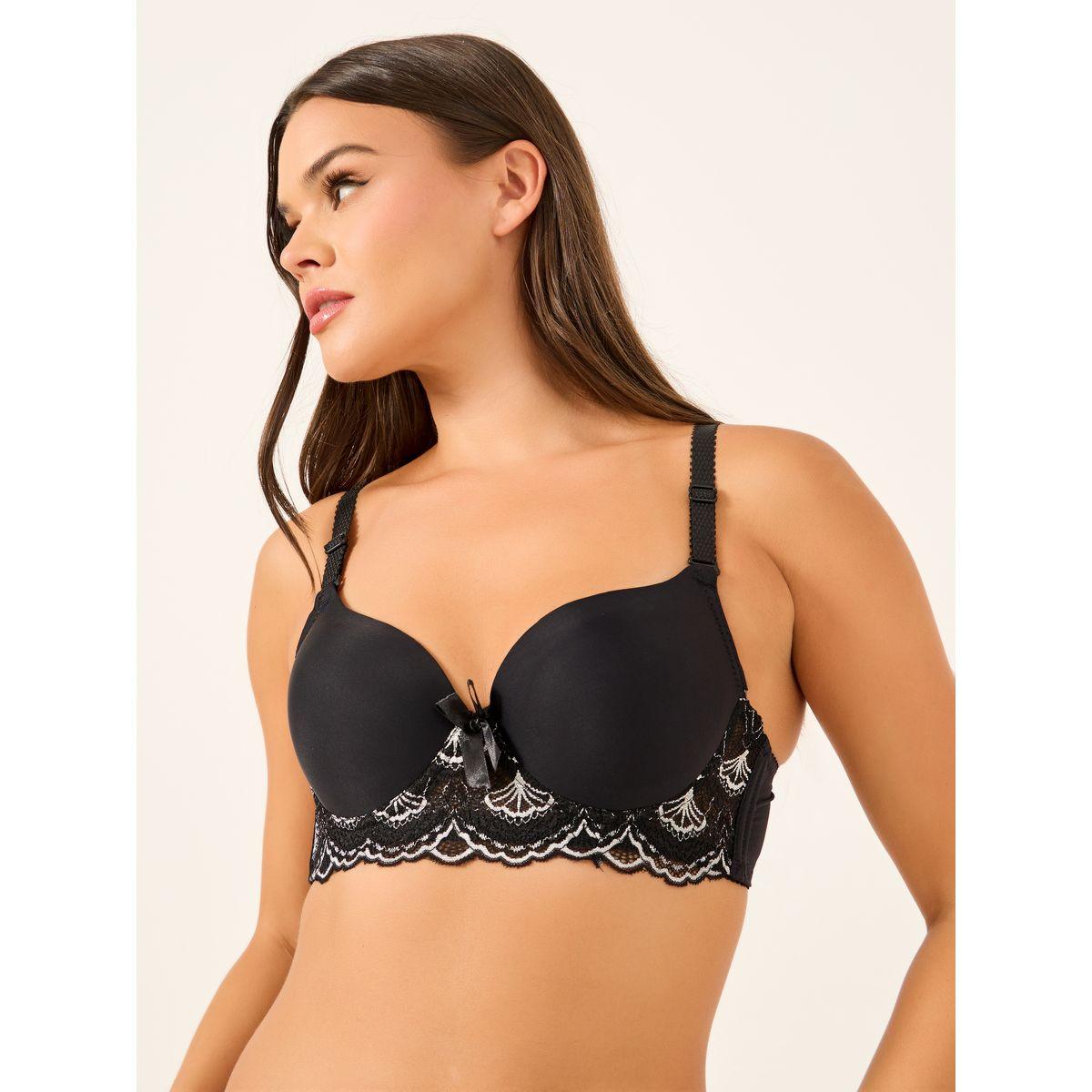 Styli Pack of 2 - Padded Wired Balconette Bra with Floral Scallop Detail-women-clothing-lingerie-bras-image-2
