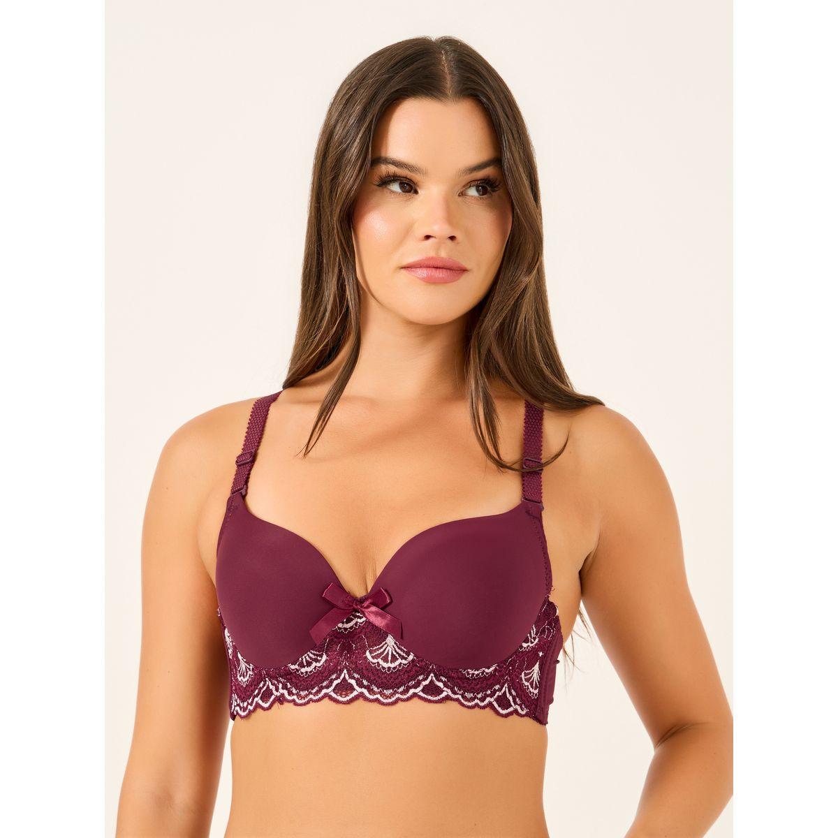 Styli Pack of 2 - Padded Wired Balconette Bra with Floral Scallop Detail-women-clothing-lingerie-bras-image-7