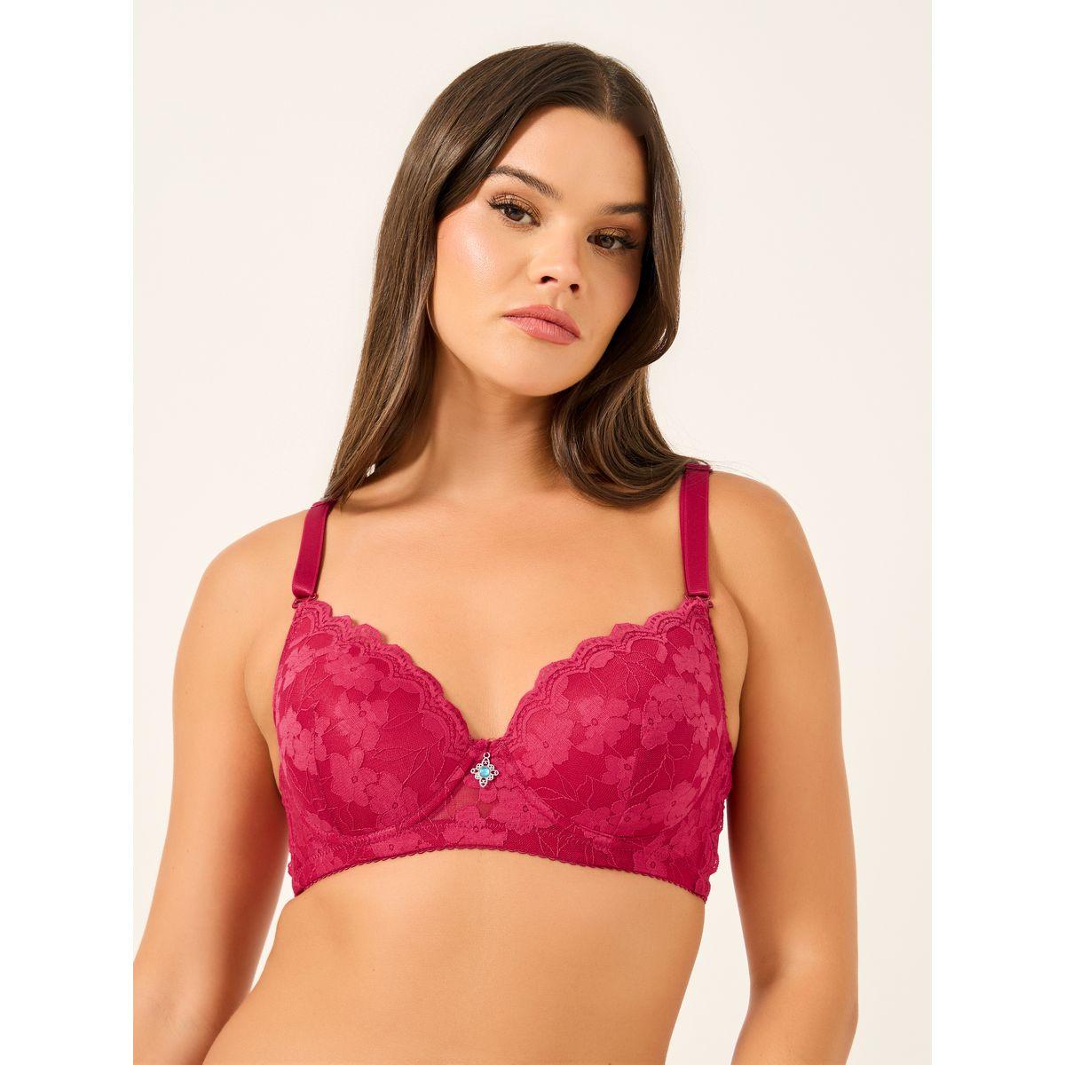 Styli Floral Lace Padded Wired Full Cup Bra with Metal Trim-women-clothing-lingerie-bras-image-1