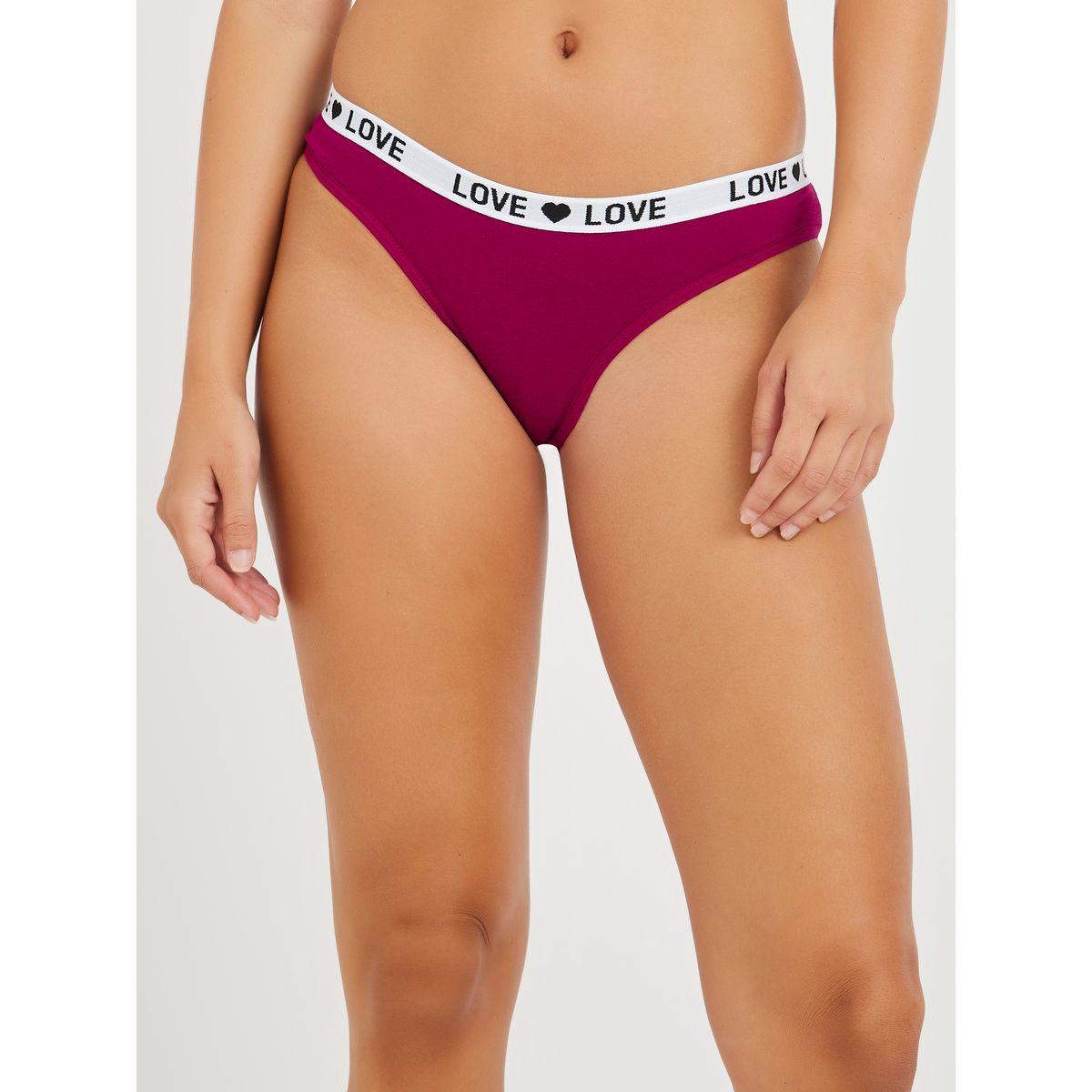 Styli Pack of 3 - Solid Bikini Briefs with Jacquard Text Waistband-women-clothing-lingerie-panties-image-2