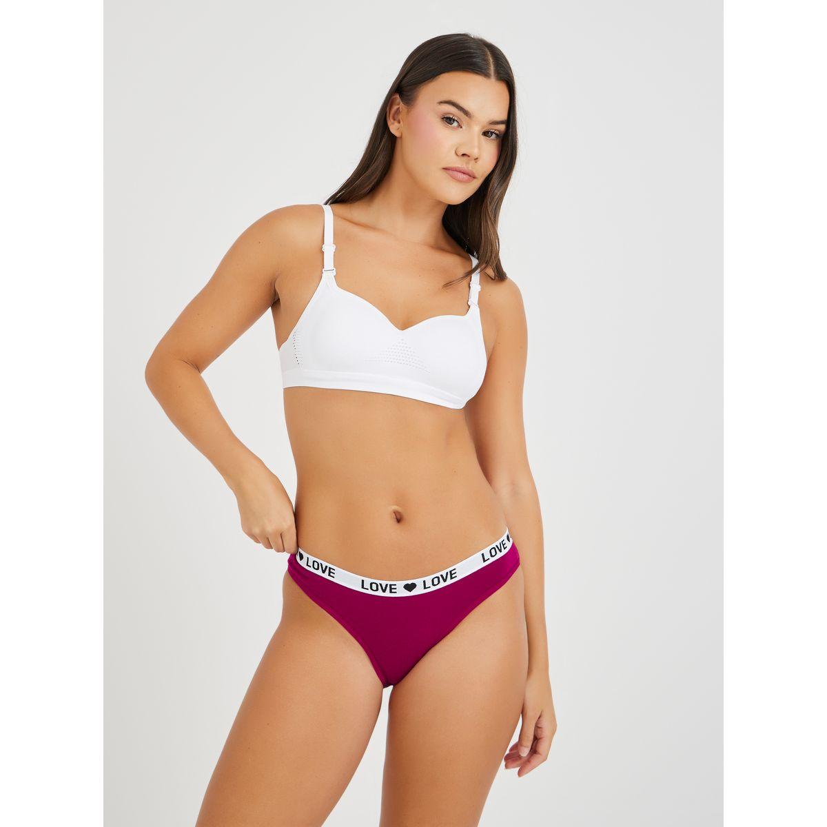 Styli Pack of 3 - Solid Bikini Briefs with Jacquard Text Waistband-women-clothing-lingerie-panties-image-3