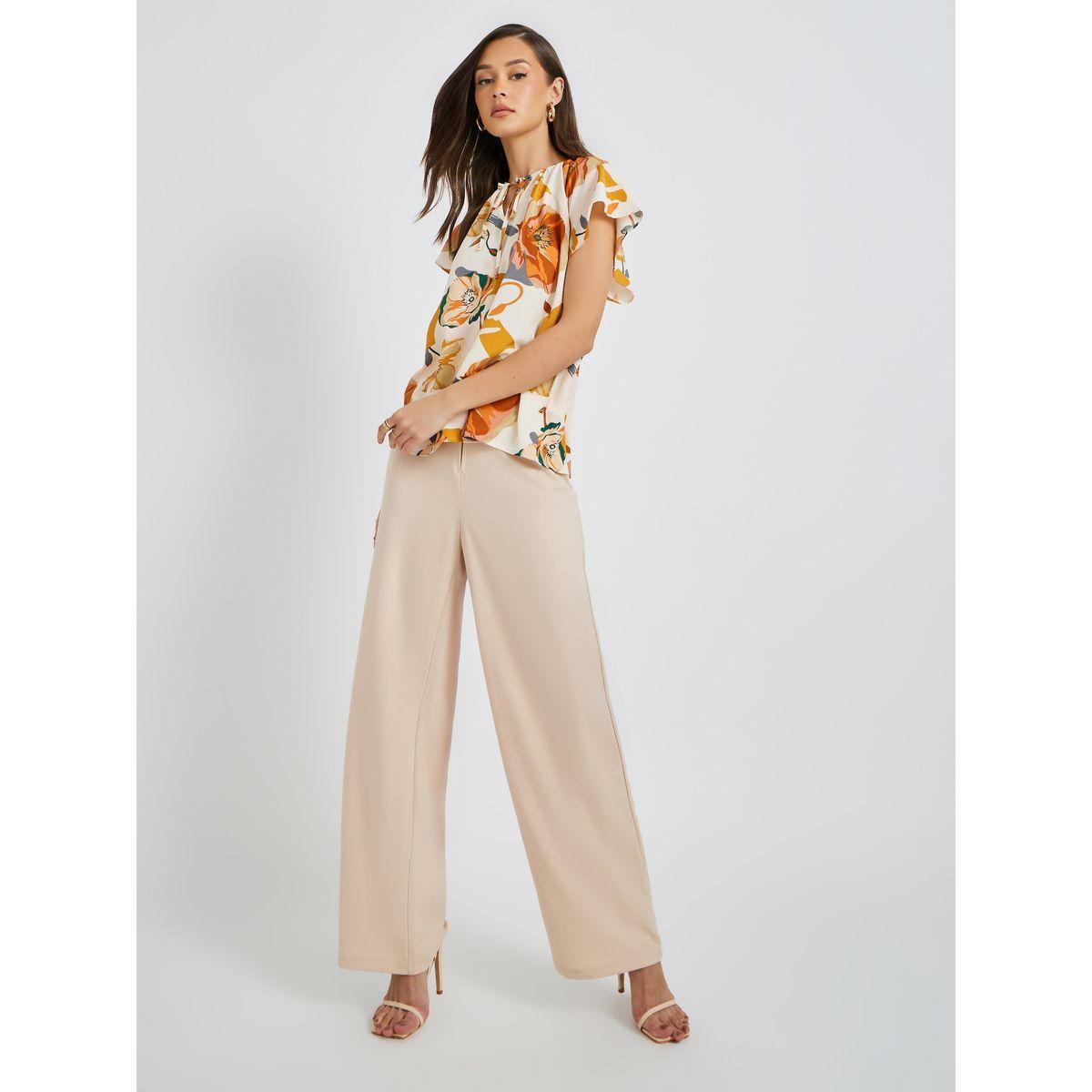 Styli Floral Print Batwing Sleeve Tie-Up Neck Blouse-women-clothing-shirtsandblouses-blouses-image-2