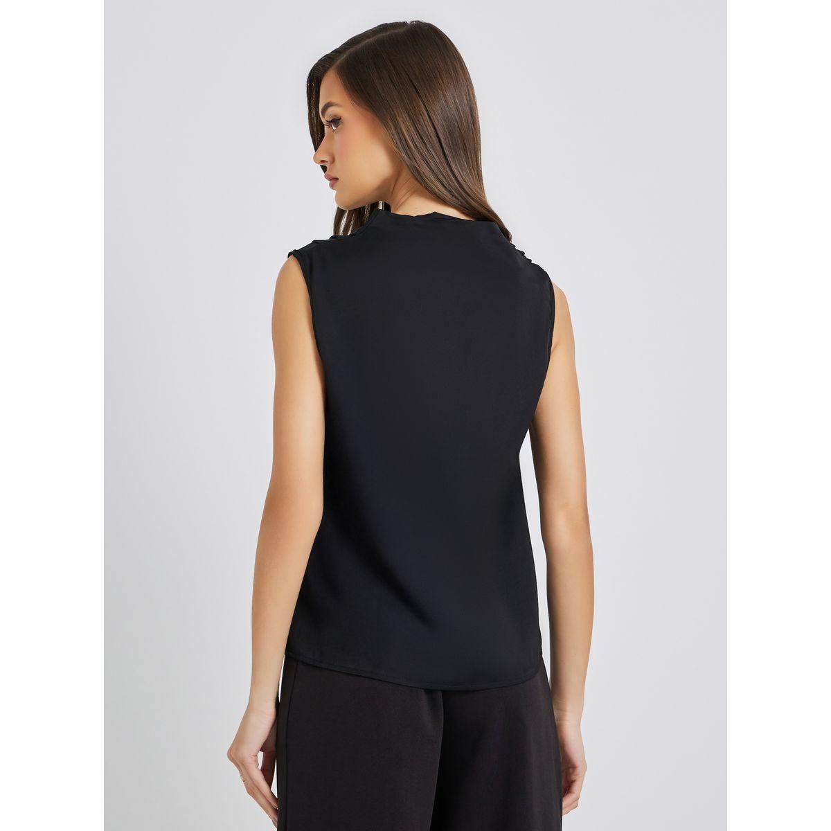 Styli Solid Button Front Sleeveless Blouse-women-clothing-shirtsandblouses-blouses-image-4