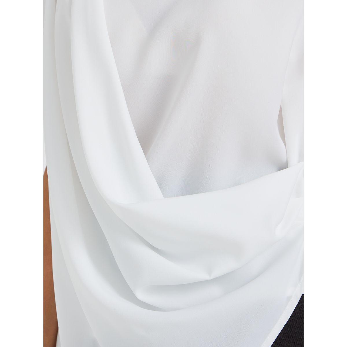 بلوزة سادة بياقة دائرية وحافة غير متماثلة الطول-women-clothing-shirtsandblouses-blouses-image-2