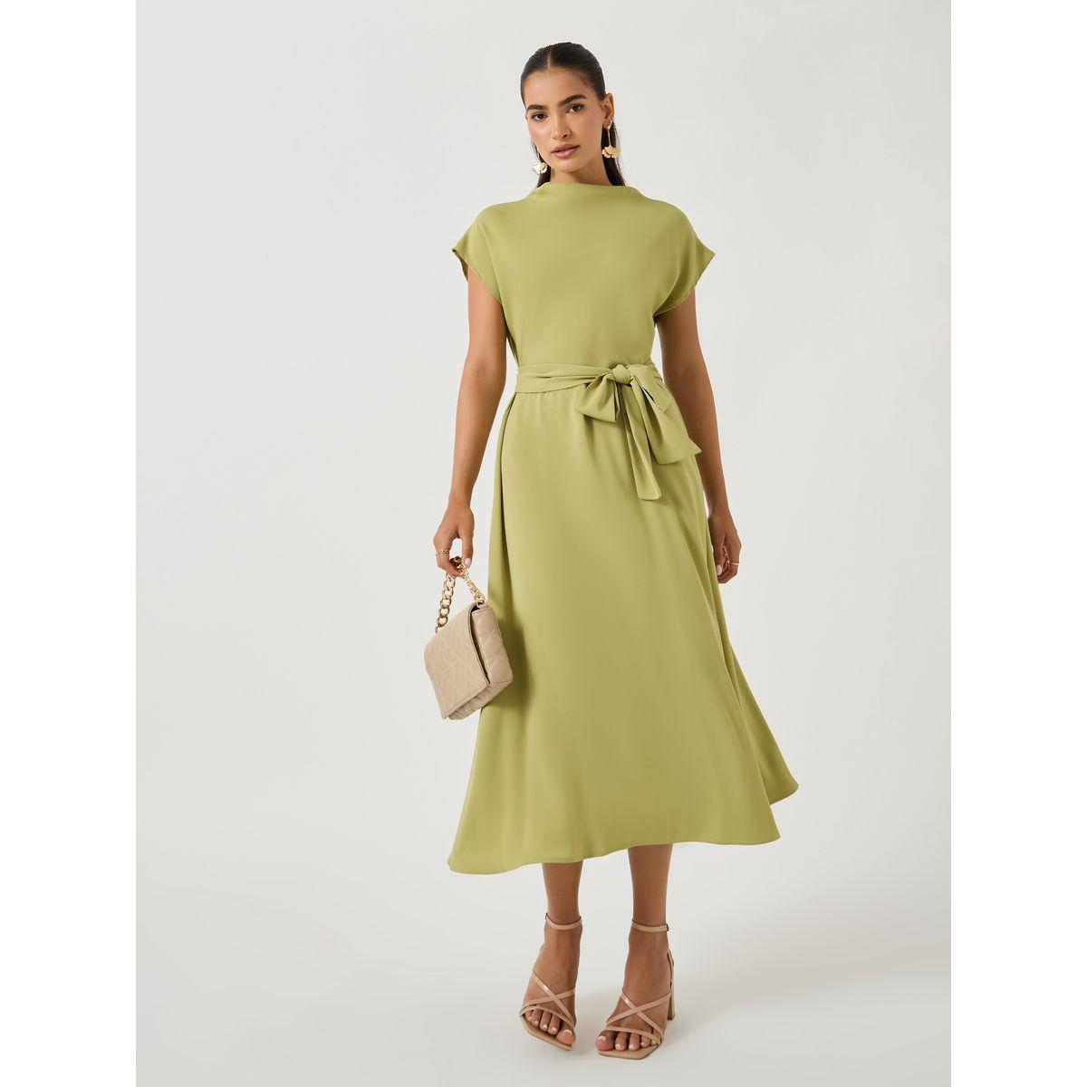 فستان ميدي سادة بحافة واسعة-women-clothing-dresses-image-2