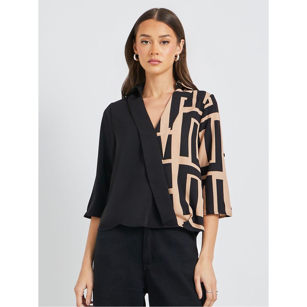 بلوزة بطبعة جرافيك وأكمام قصيرة-women-clothing-shirtsandblouses-shirts-image-3