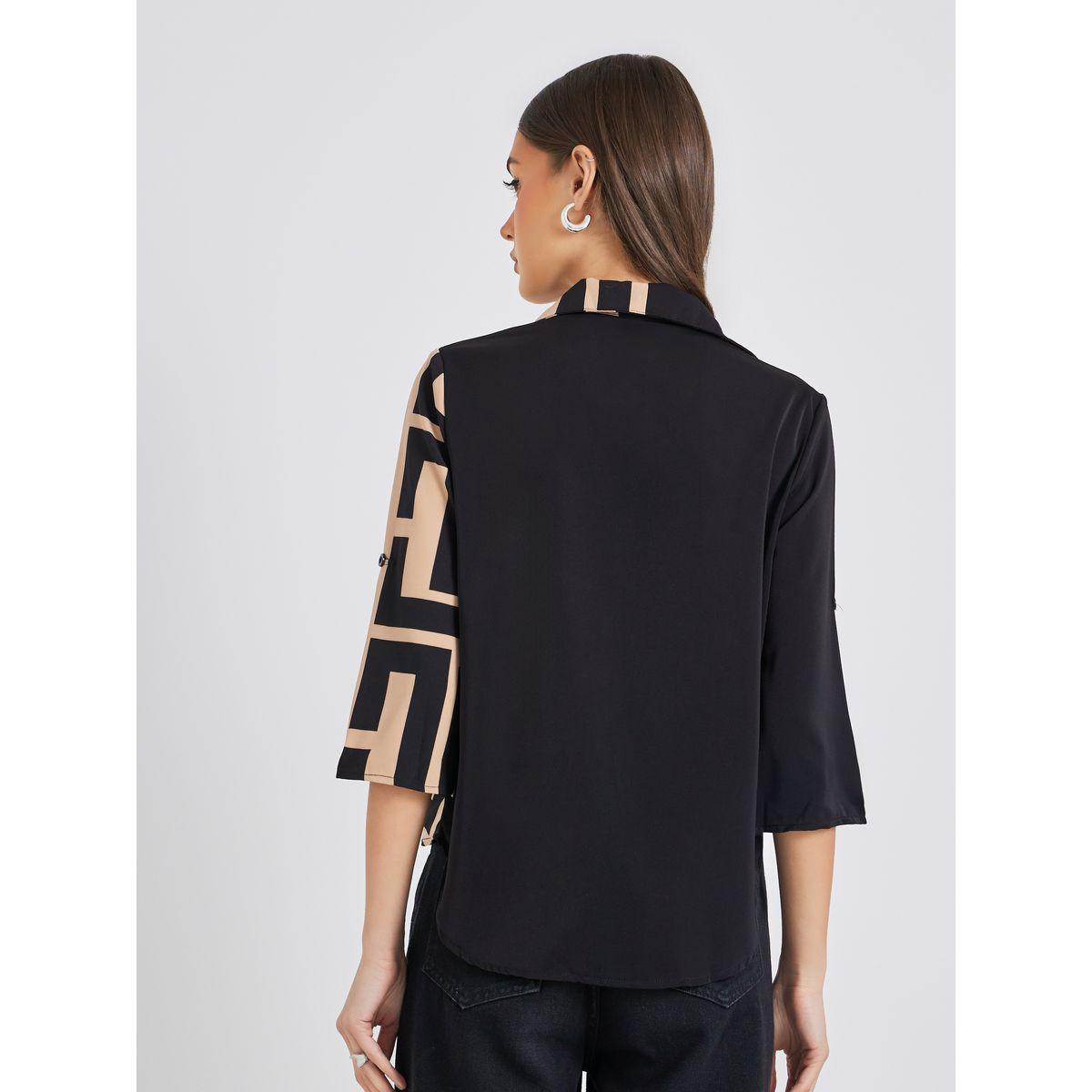 بلوزة بطبعة جرافيك وأكمام قصيرة-women-clothing-shirtsandblouses-shirts-image-5