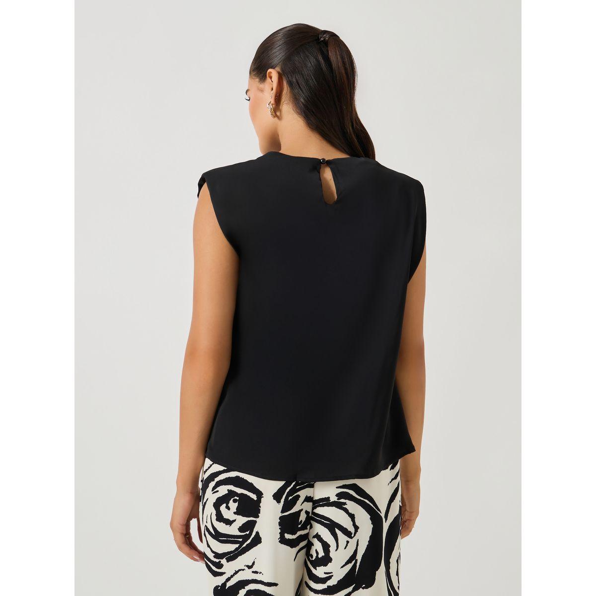 Styli Solid Sleeveless Knit Top and Floral Print Wide Leg Pants Co-Ords-women-clothing-coordsets-image-4