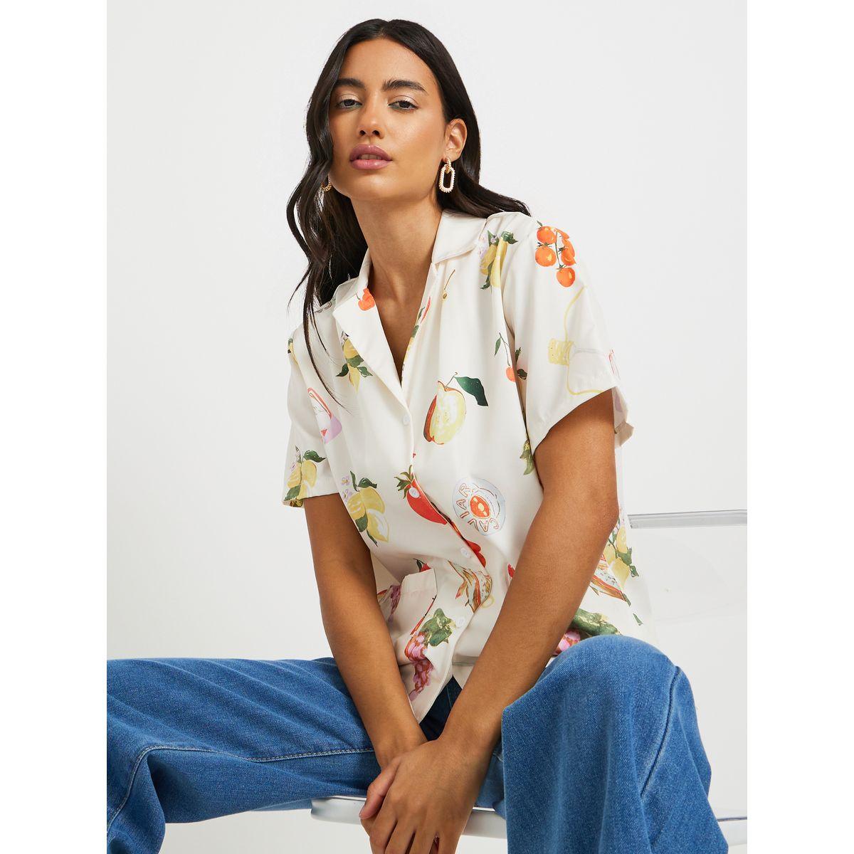 Styli Graphic Print Notch Label Shirt-women-clothing-shirtsandblouses-shirts-image-1