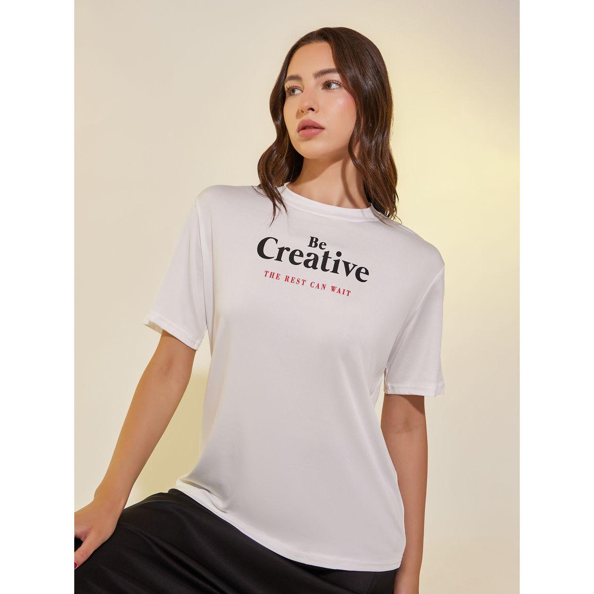 Styli Slogan Print Round Neck T-Shirt-women-clothing-tshirts-image-1