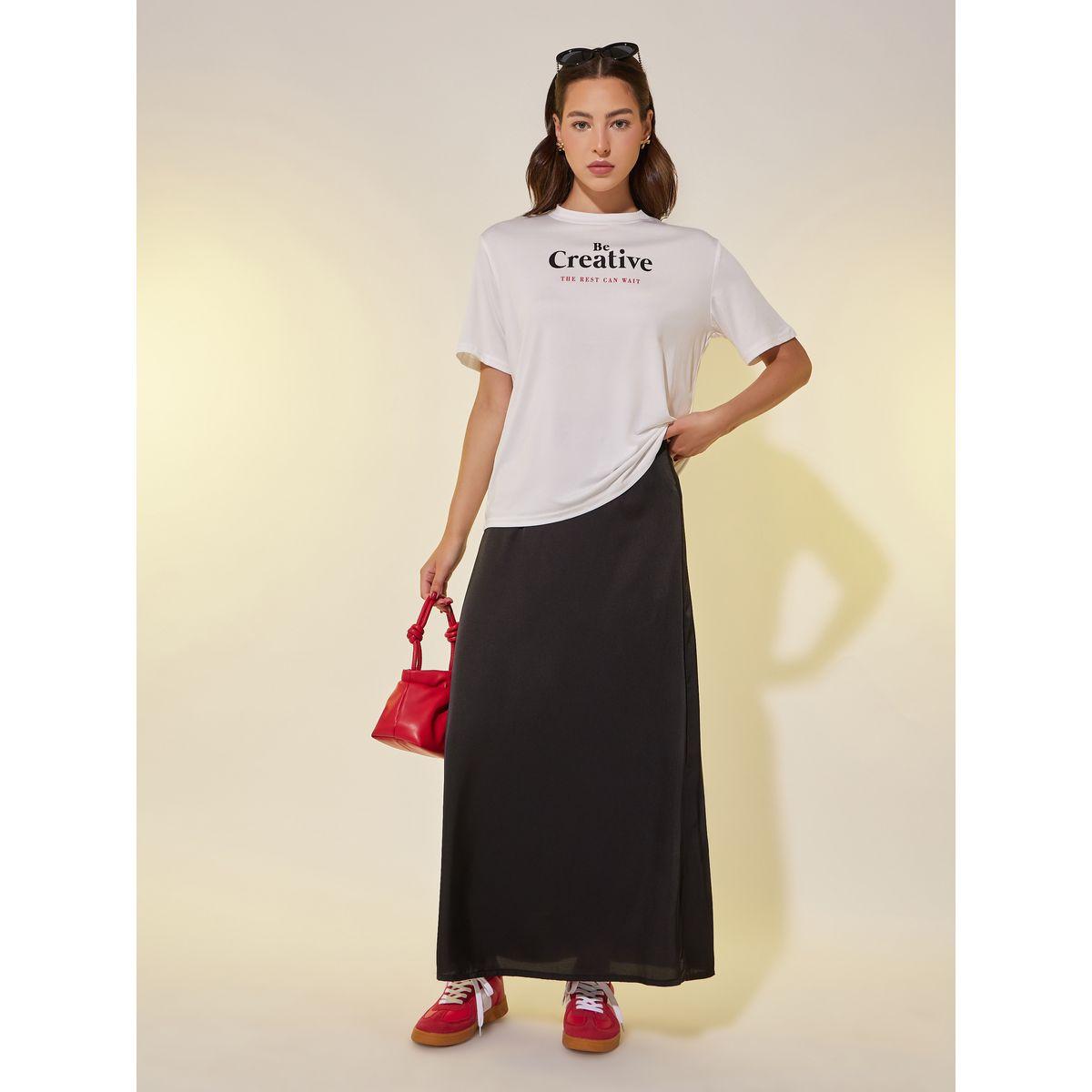 Styli Slogan Print Round Neck T-Shirt-women-clothing-tshirts-image-2