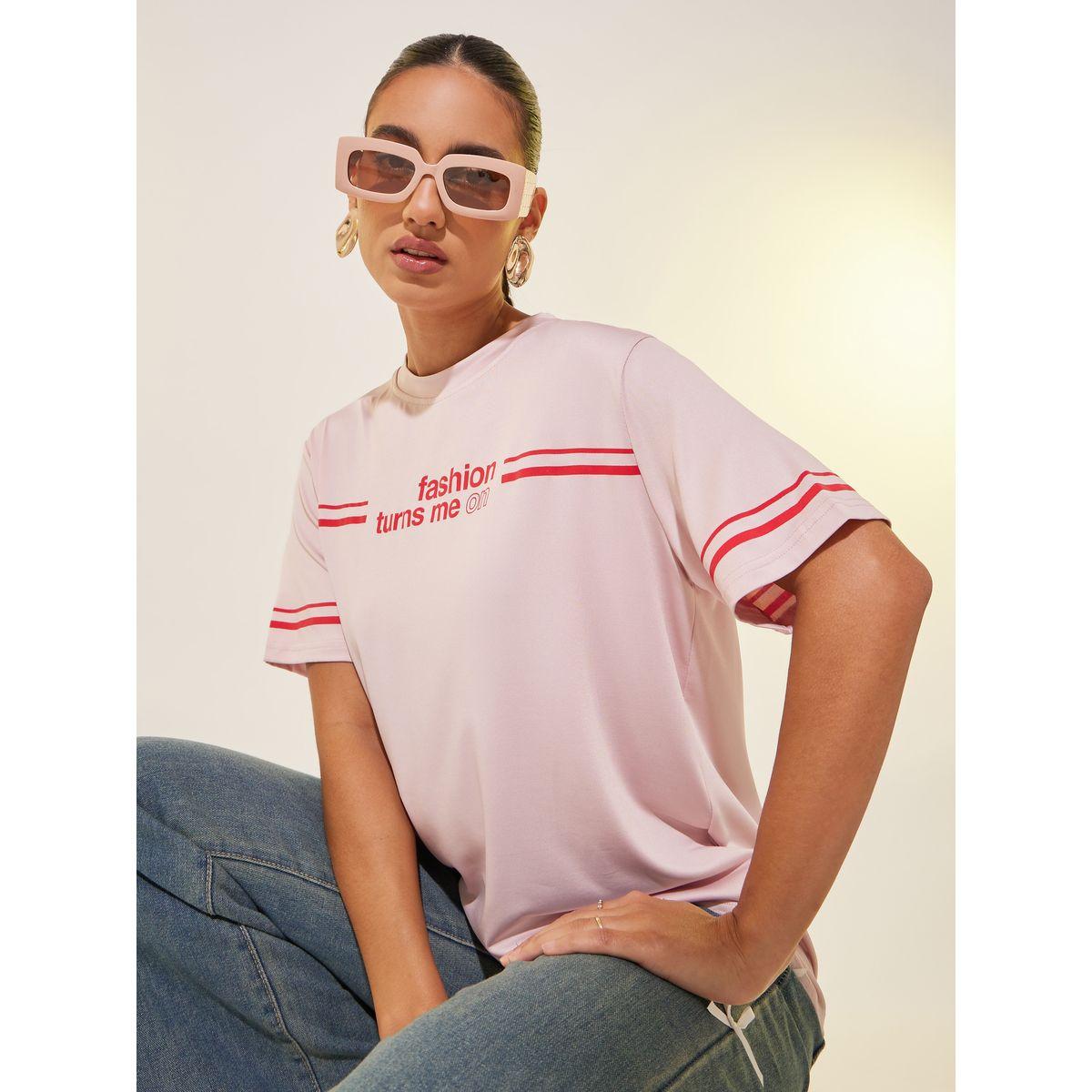 Styli Slogan Print Round Neck T-Shirt-women-clothing-tshirts-image-1