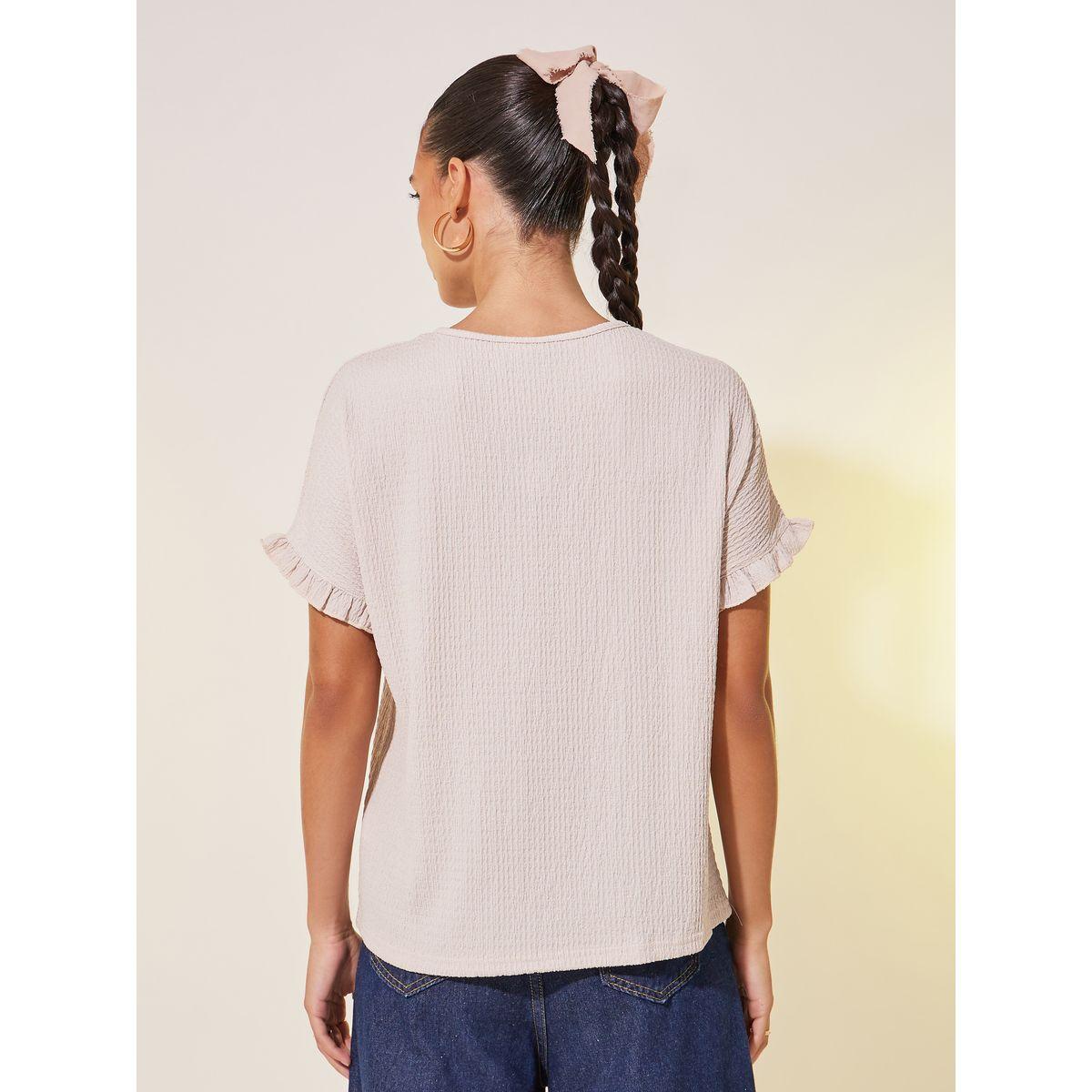 تيشيرت سادة بياقة دائرية وقصة واسعة-women-clothing-tshirts-image-4