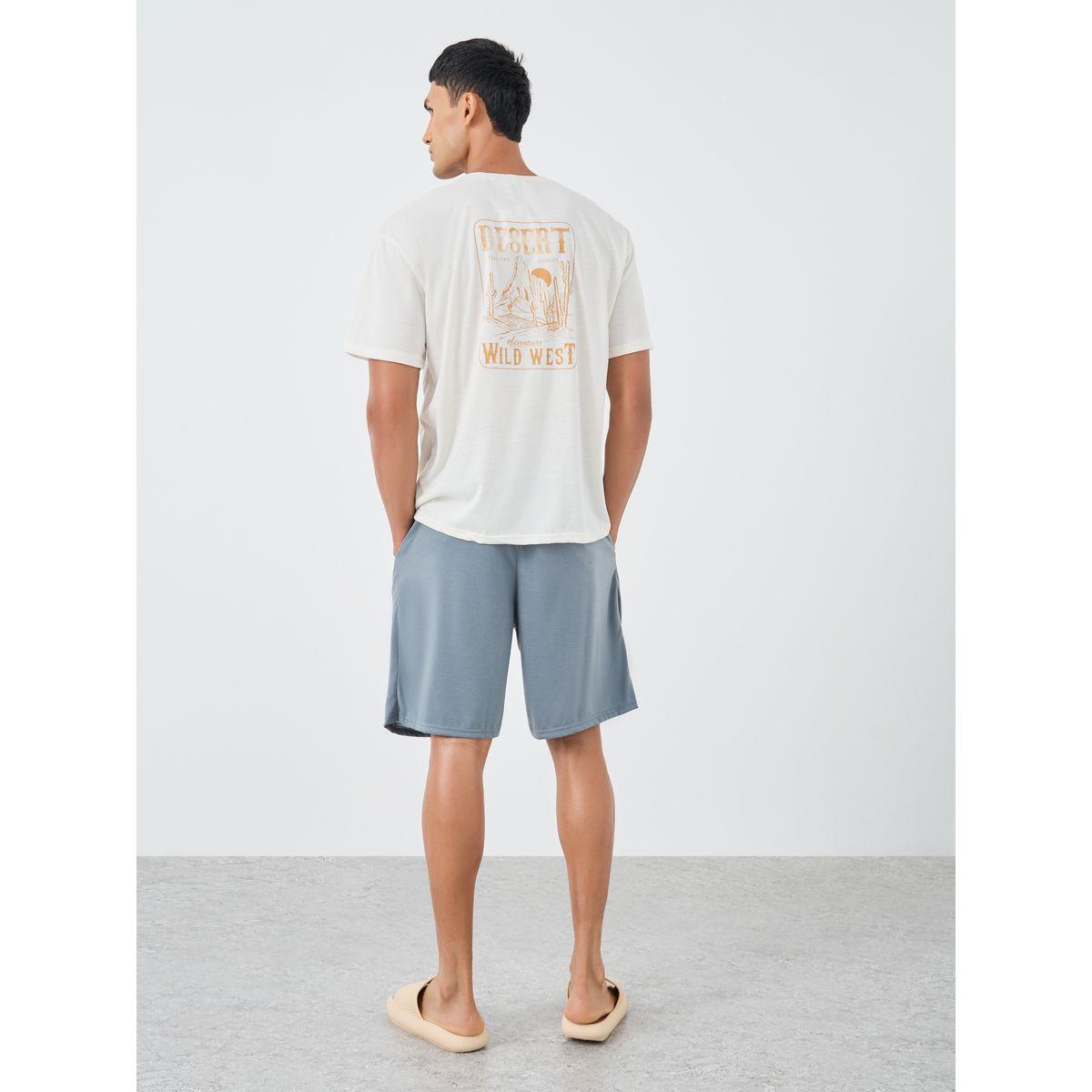 Styli Back Graphic Print T-Shirt and Shorts Set-men-clothing-nightwear-sets-image-1