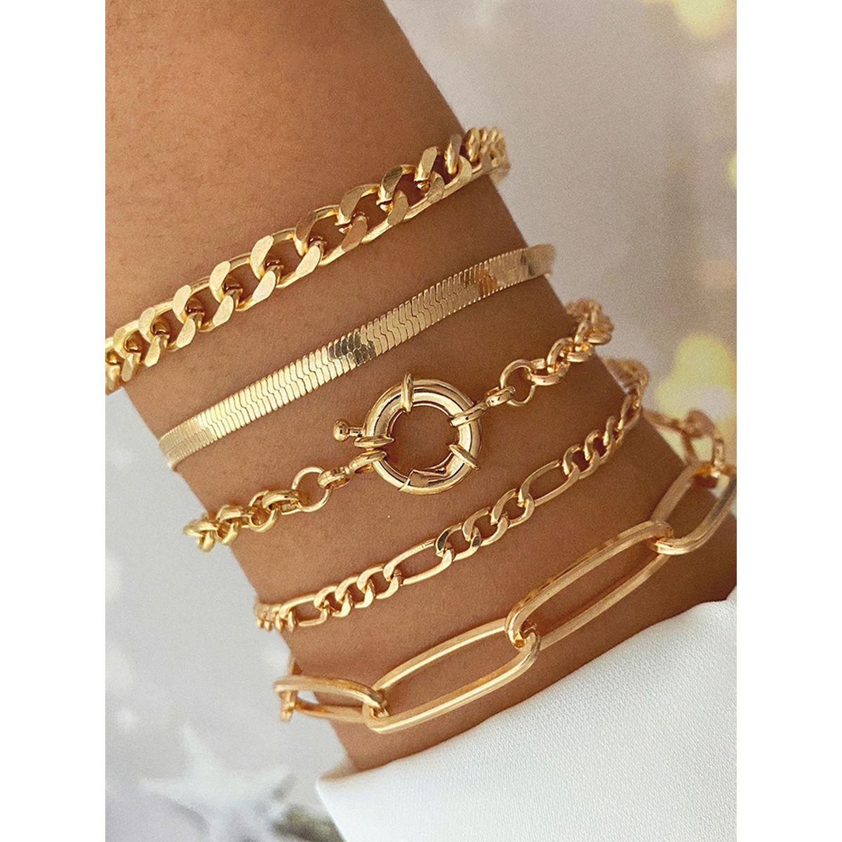 مجموعة من 5 أساور يد كاجوال-women-watchesandjewellery-jewellery-banglesandbracelets-image-1