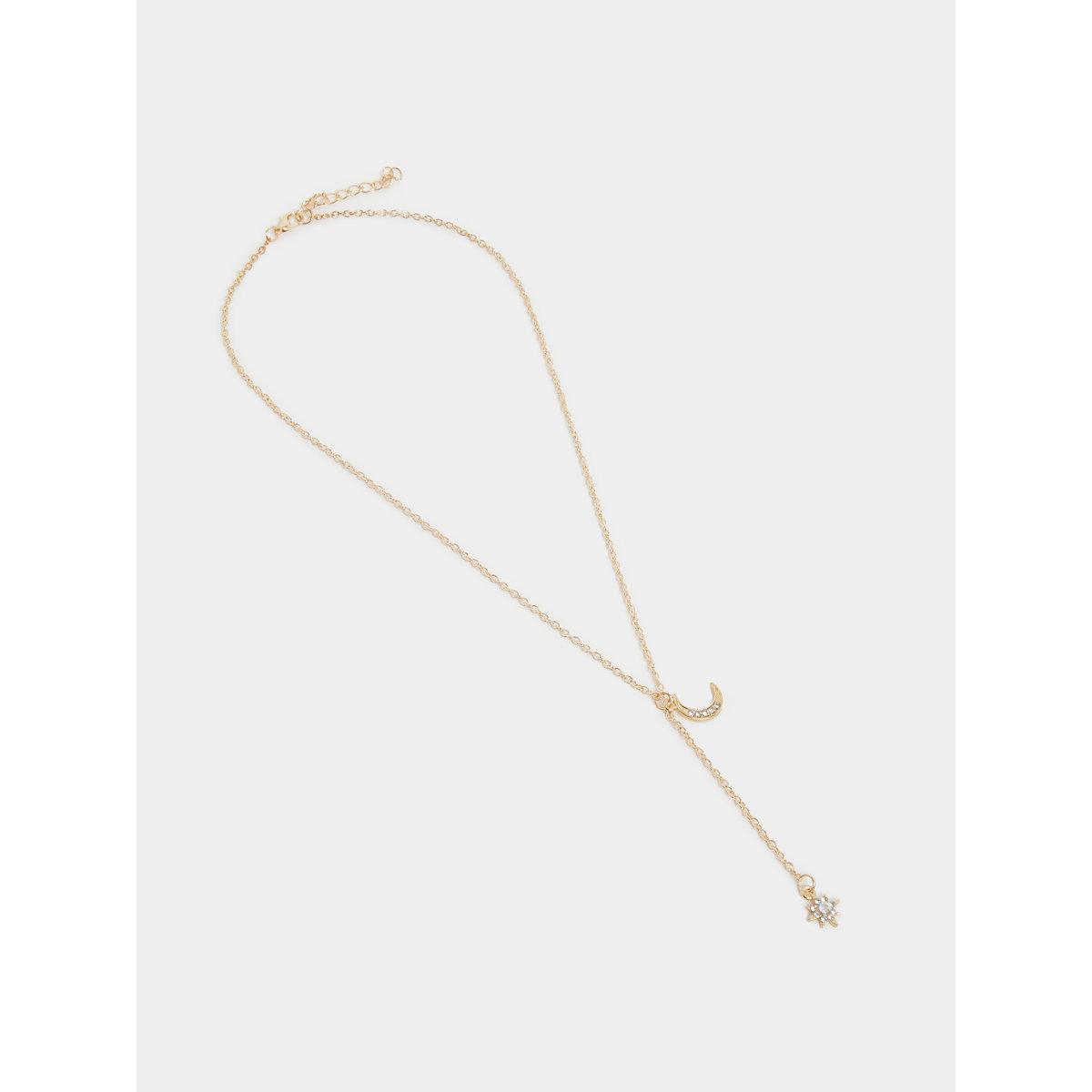 Styli Gold Moon and Star Accent Y Necklace-women-watchesandjewellery-jewellery-necklacesandpendants-image-2