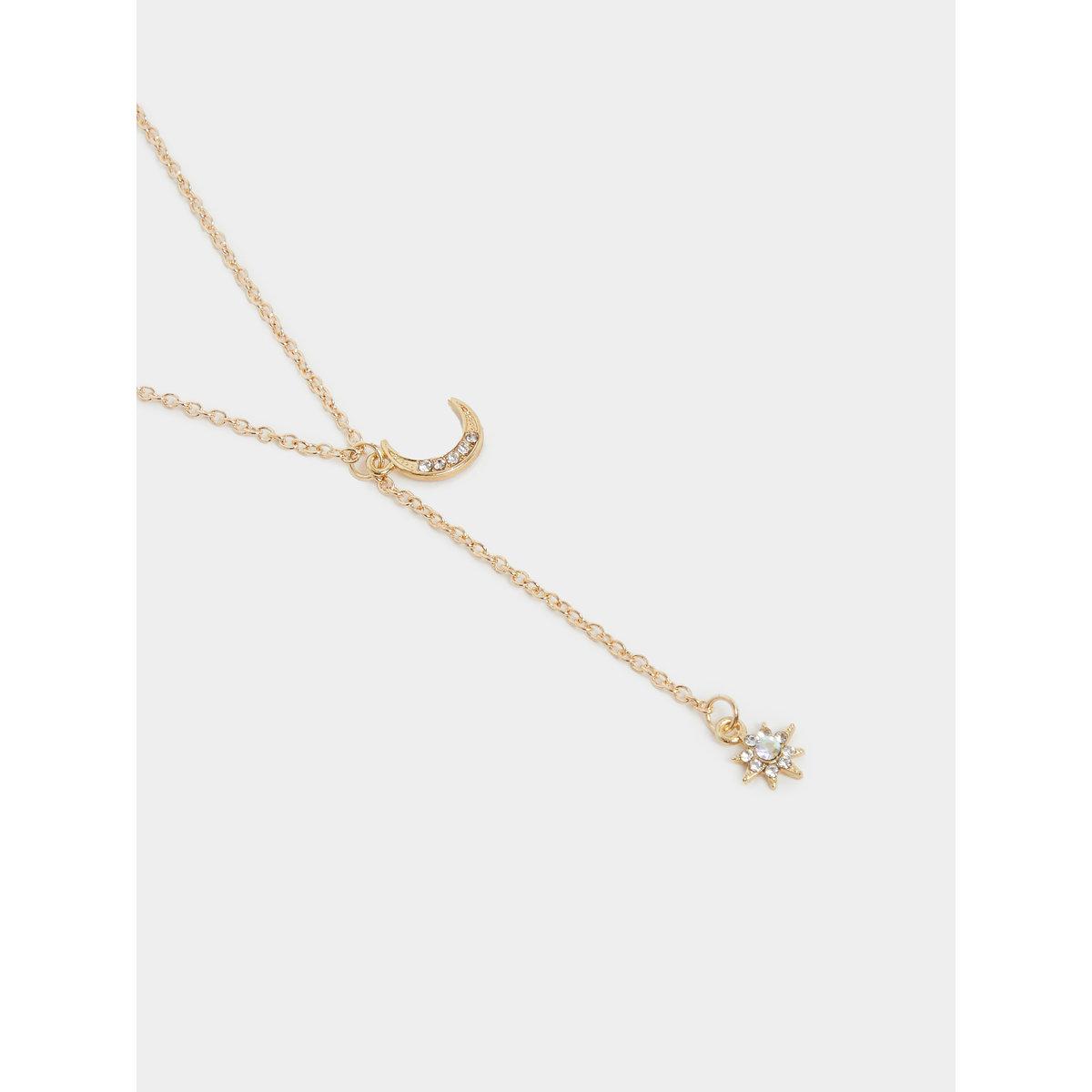 Styli Gold Moon and Star Accent Y Necklace-women-watchesandjewellery-jewellery-necklacesandpendants-image-3