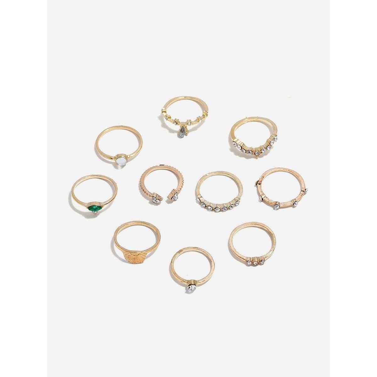 مجموعة من 10 خواتم متنوعة-women-watchesandjewellery-jewellery-rings-image-1