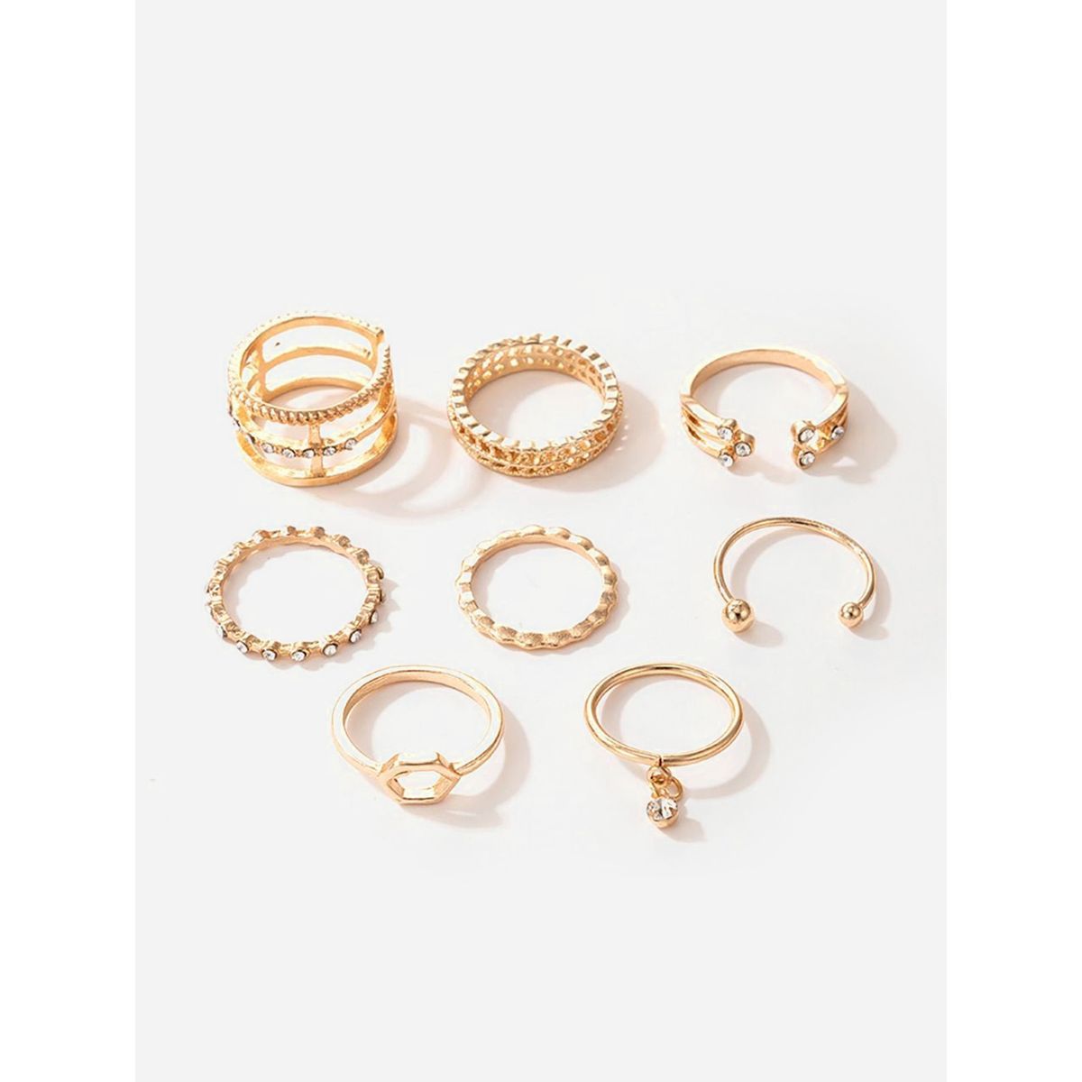 مجموعة من 8 خواتم متنوعة-women-watchesandjewellery-jewellery-rings-image-1