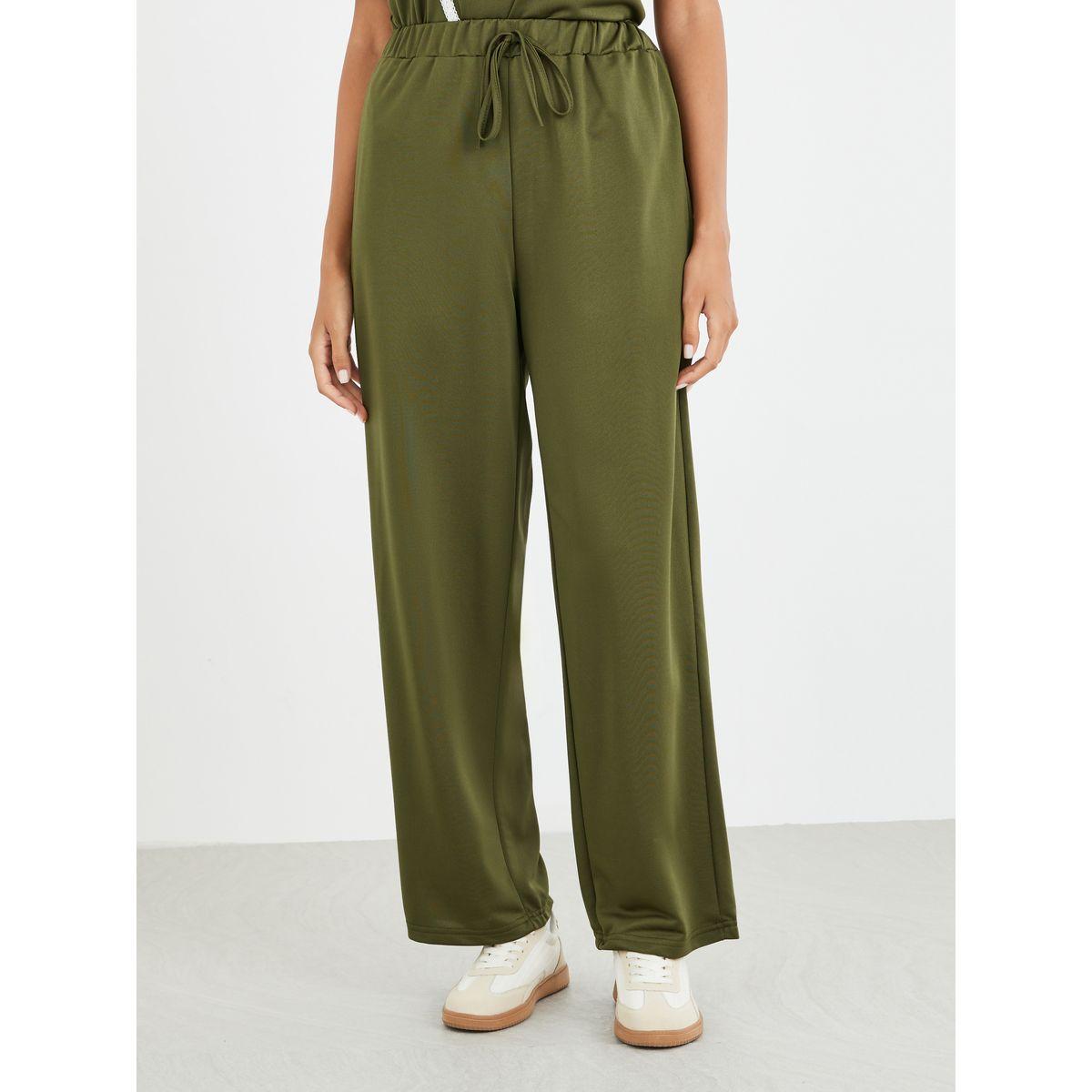 Styli Lace Trim Round Neck Top and Pants Co-Ords-women-clothing-coordsets-image-4