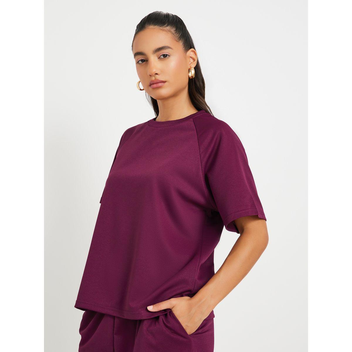 Styli Slogan Back Print Raglan Sleeves T-Shirt and Pants Co-Ords-women-clothing-coordsets-image-4