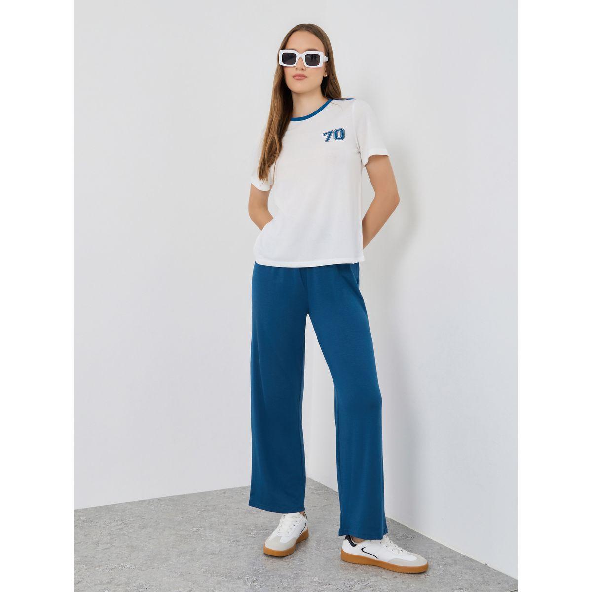 بنطال سادة بقصة فضفاضة وأربطة-women-clothing-bottoms-trousers-image-4