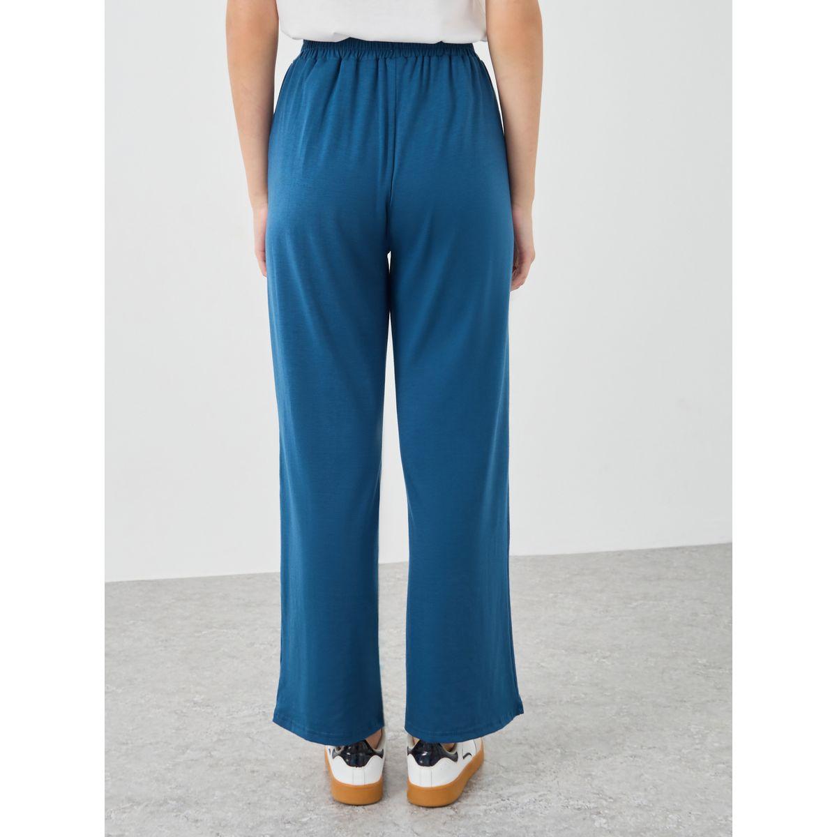 Styli Solid Loose Fit Pants with Drawstring-women-clothing-bottoms-trousers-image-4